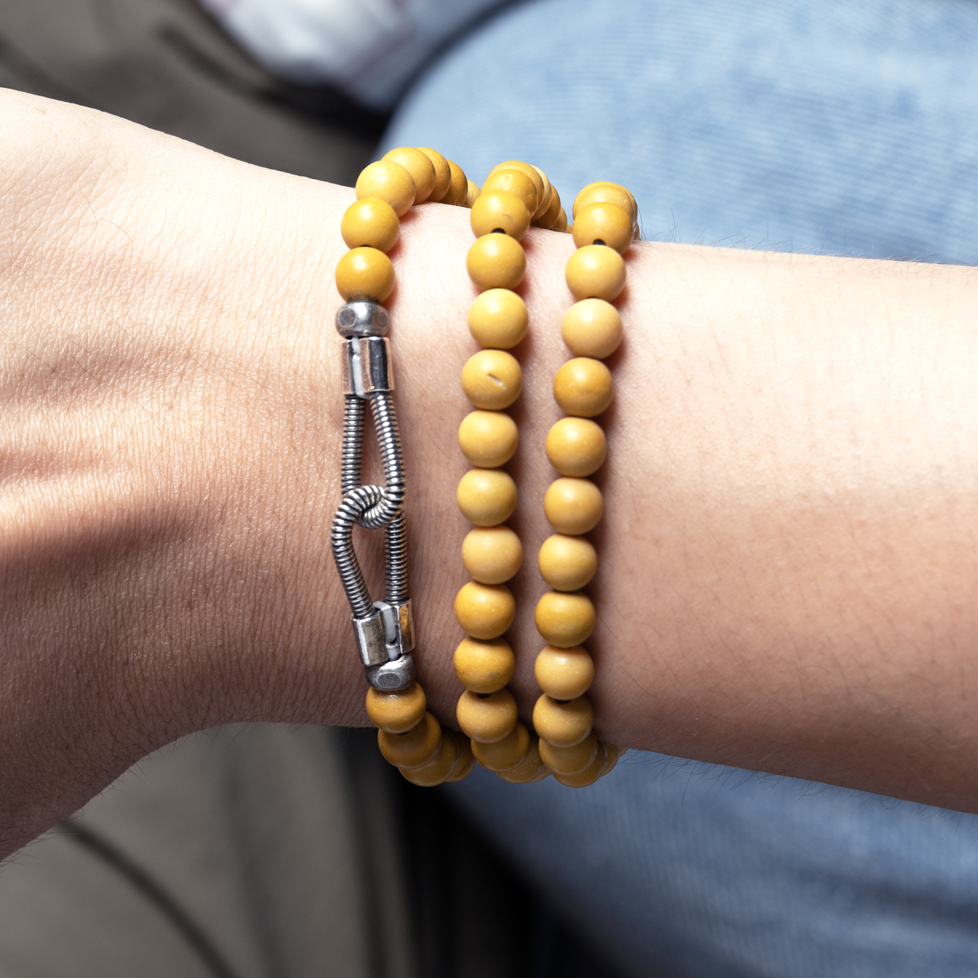 SING A SONG|一弦一念 礦石手鍊 (三圈 / 蛋黃石)