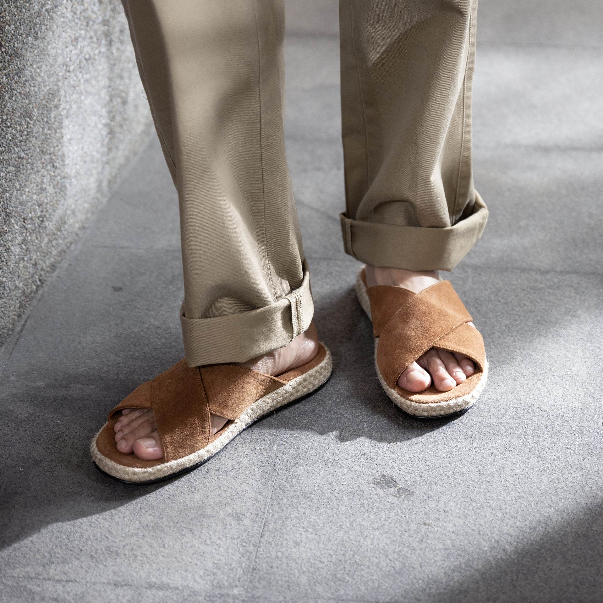 FARFALLA|麂皮涼鞋 (駝色)