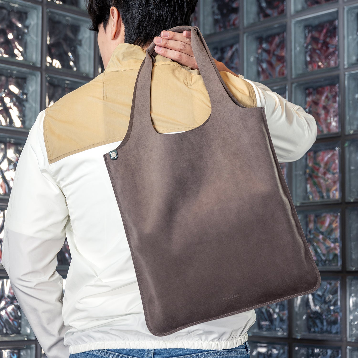 FUJITAKA|Traverse A4 托特包與皮革小袋 (卡其棕/綠)