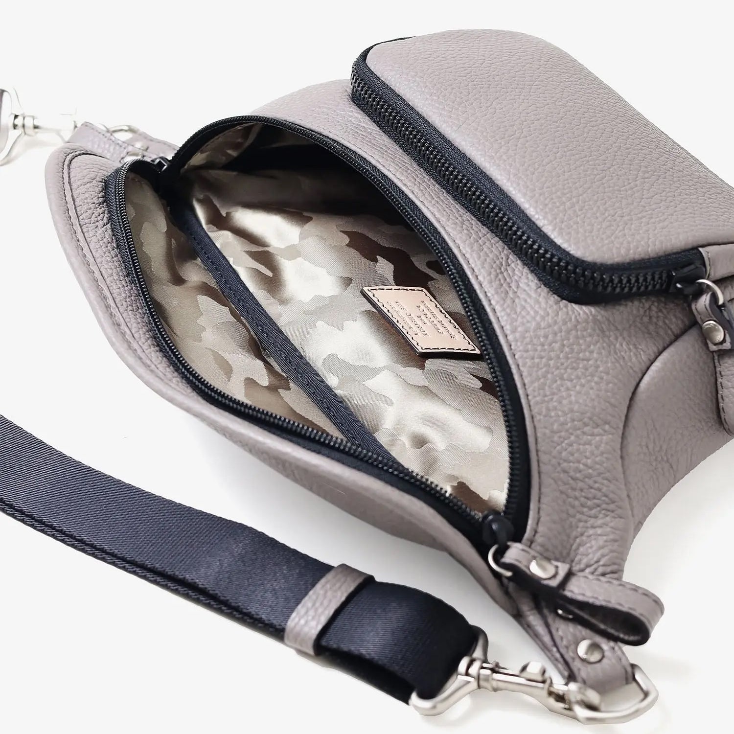 FUJITAKA|瀨尾浩司 旅行皮革腰包 (灰)