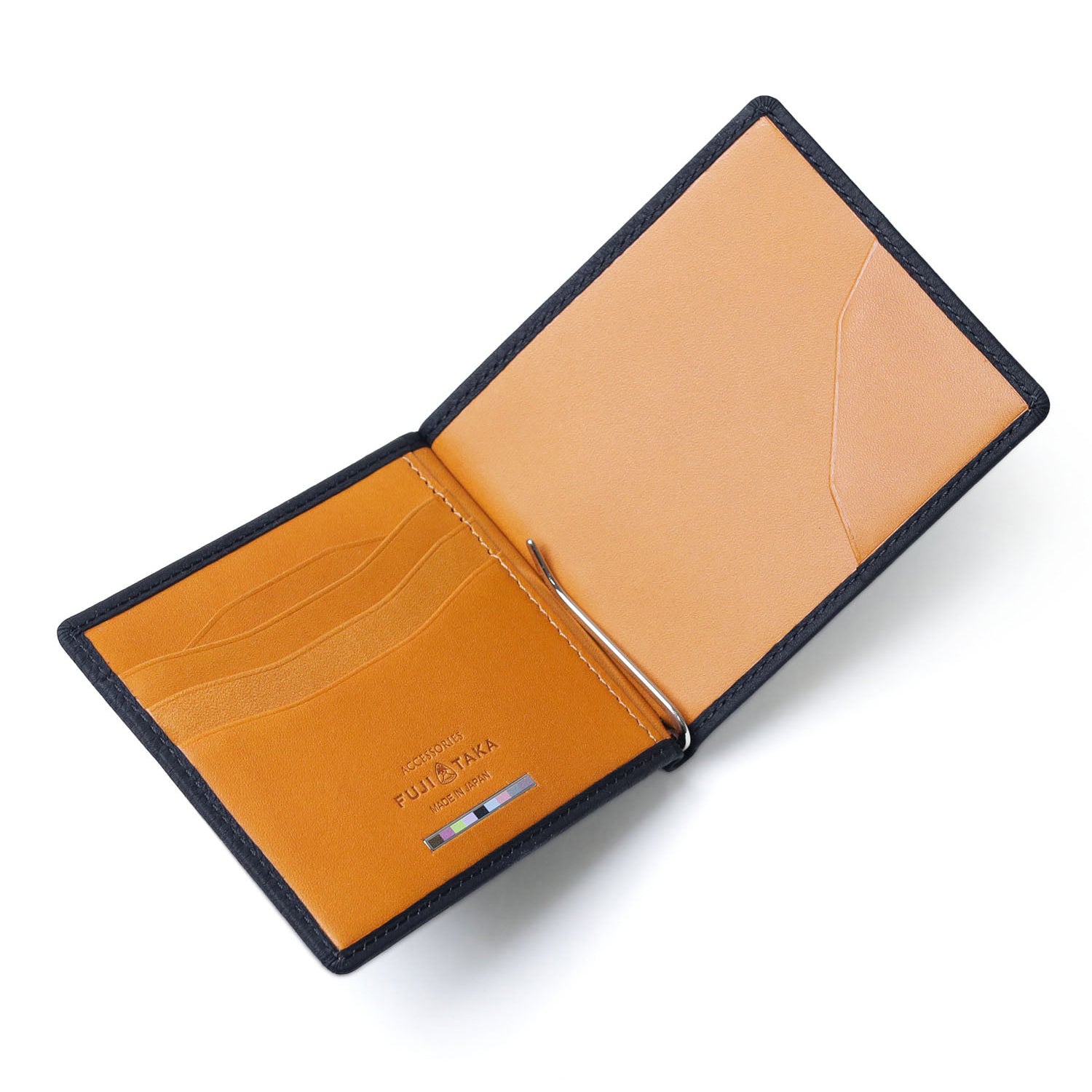 FUJITAKA|Bubble 柔軟皮革鈔票皮夾 (黑)