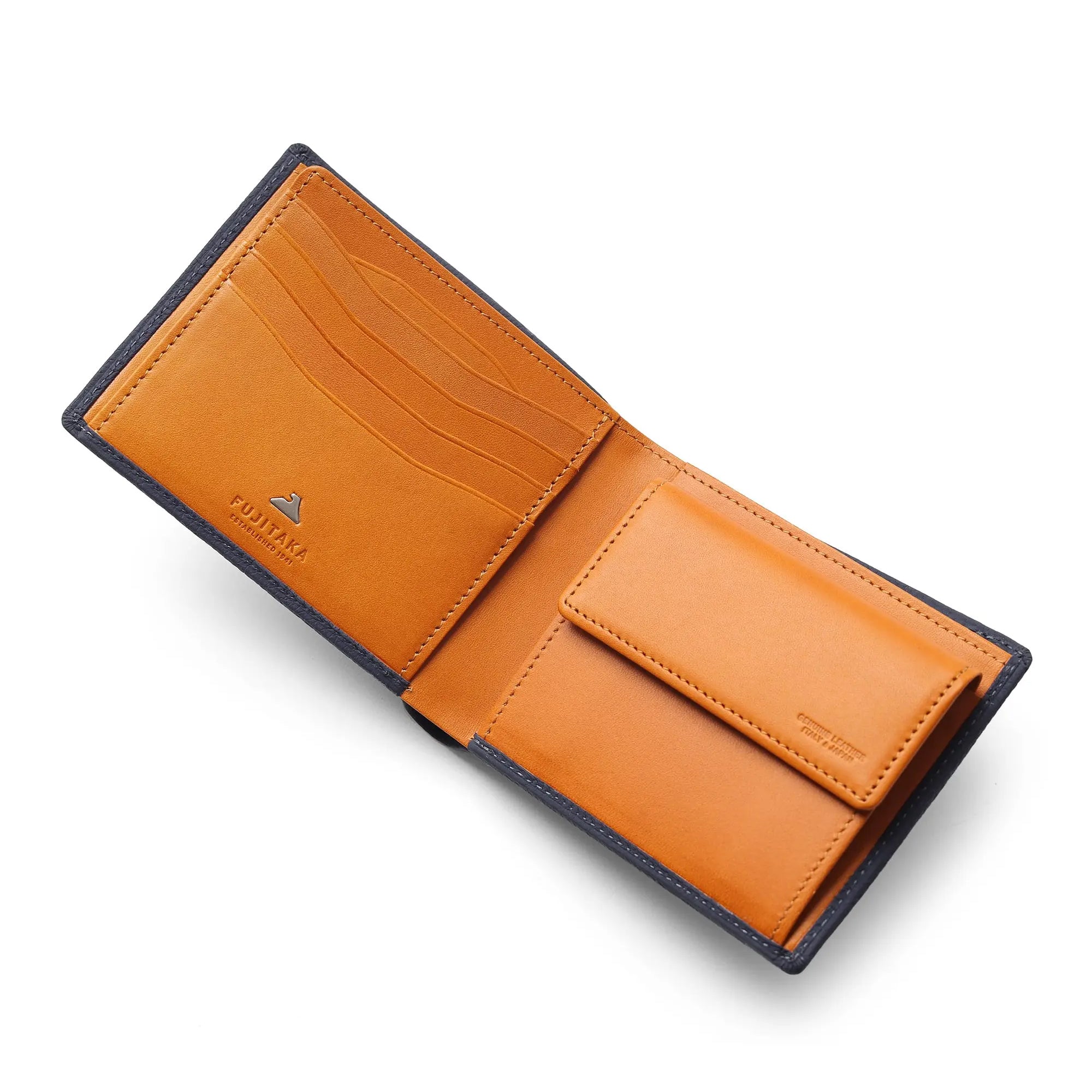 FUJITAKA|Mousse 對摺短夾 (深藍)