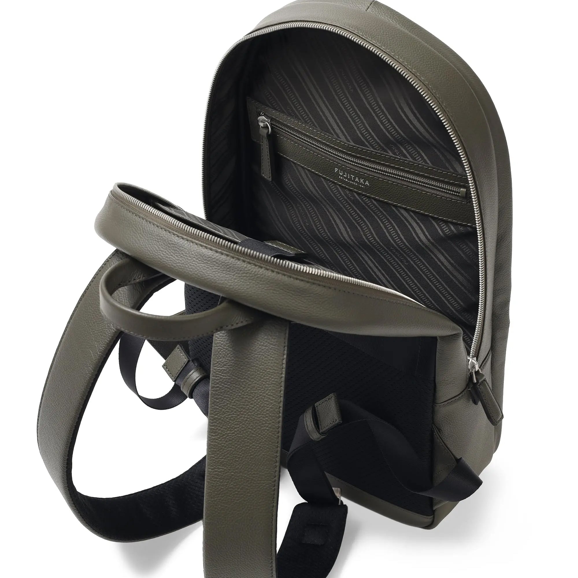 FUJITAKA|Pacchetto A4 皮革後背包 (卡其綠)