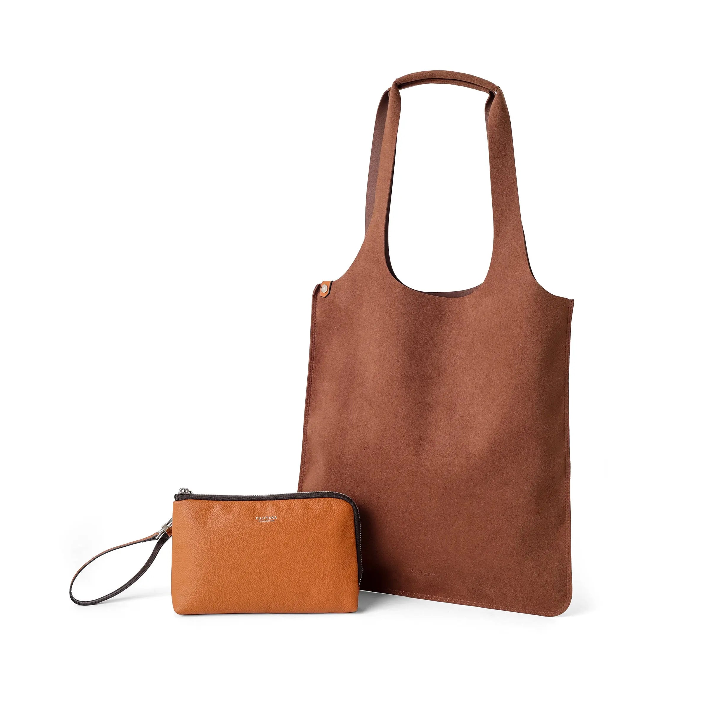 FUJITAKA|Traverse A4 托特包與皮革小袋 (駝色)