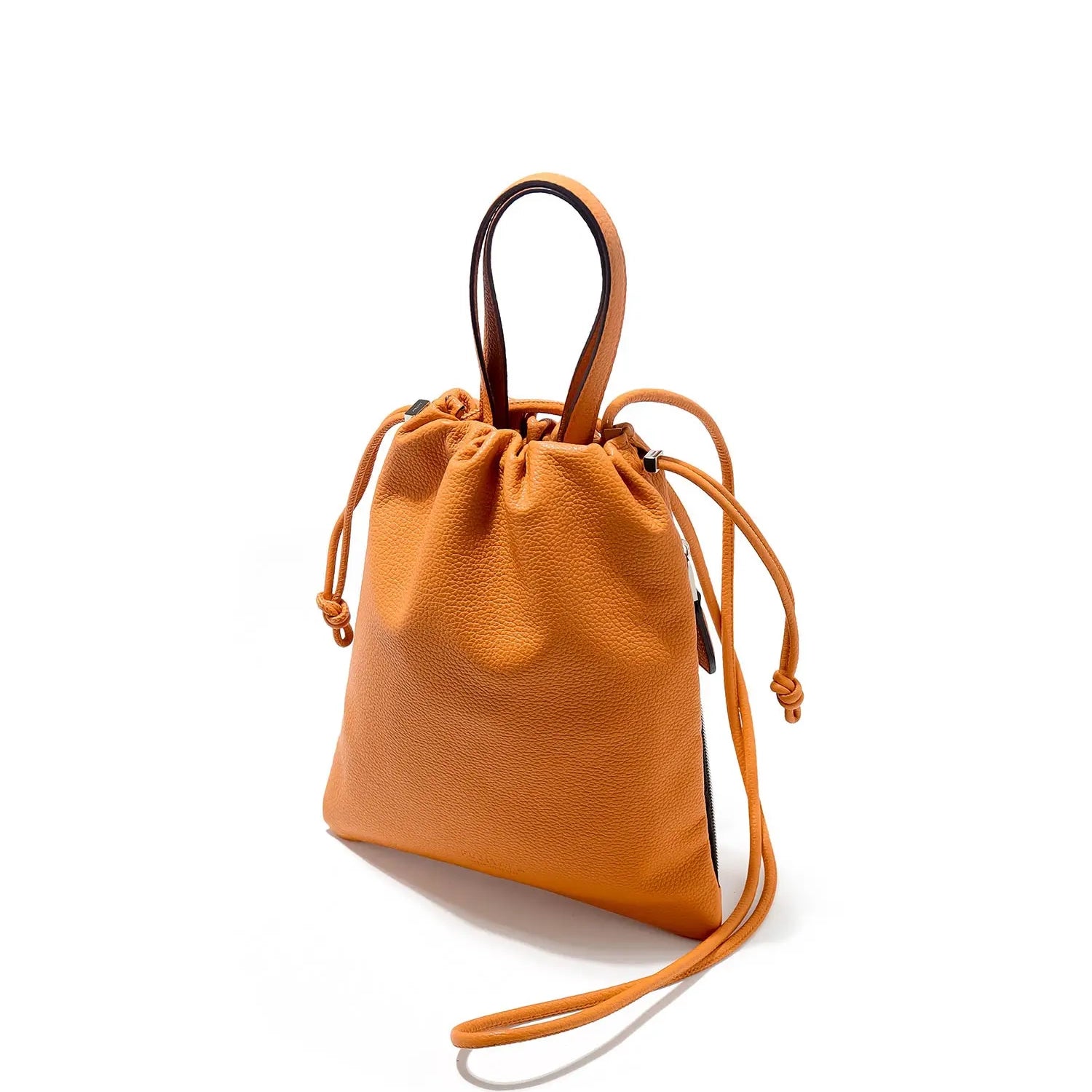 FUJITAKA|Fino 皮革抽繩迷你包 (橘)