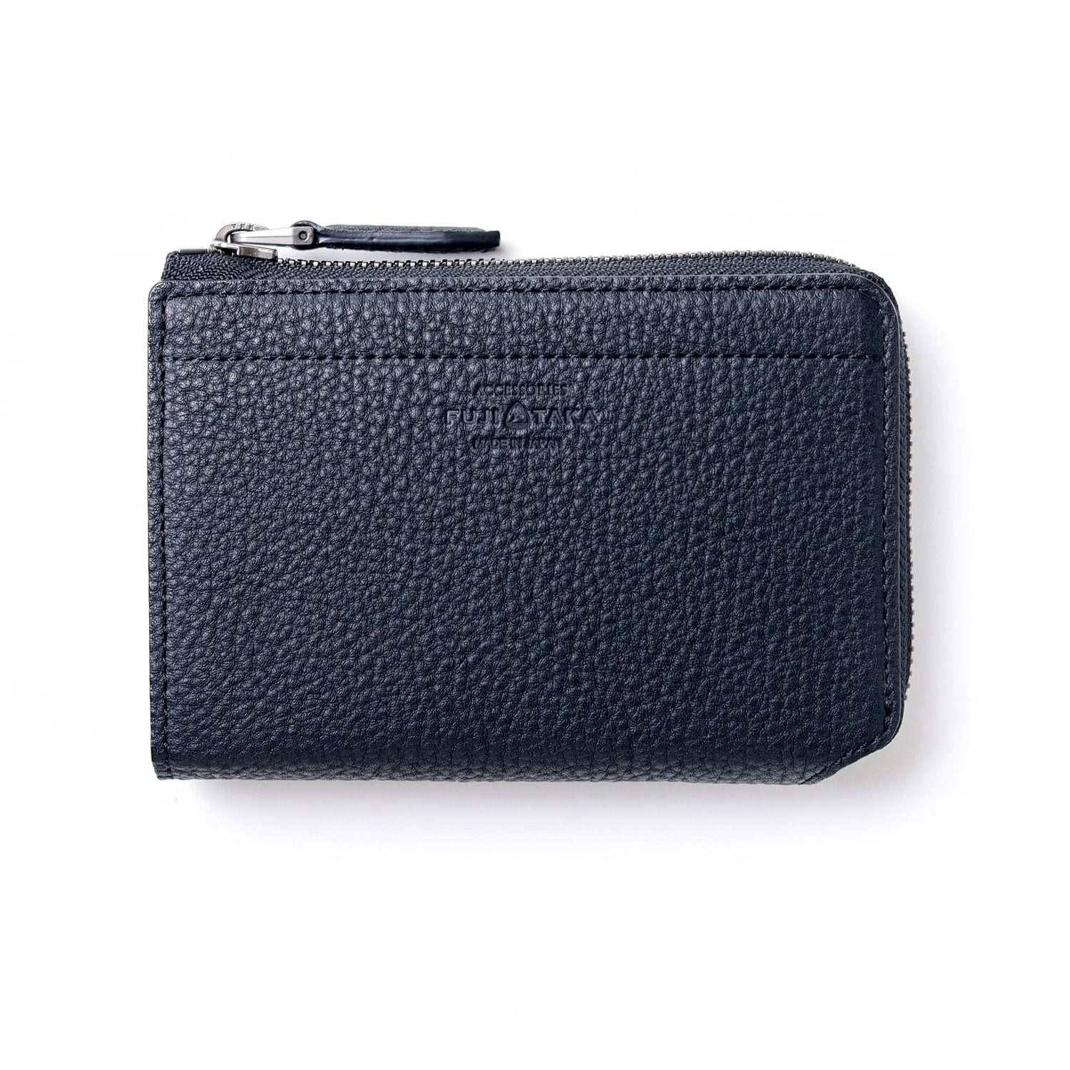FUJITAKA|Extra Soft L型拉鍊中長皮夾(黑)