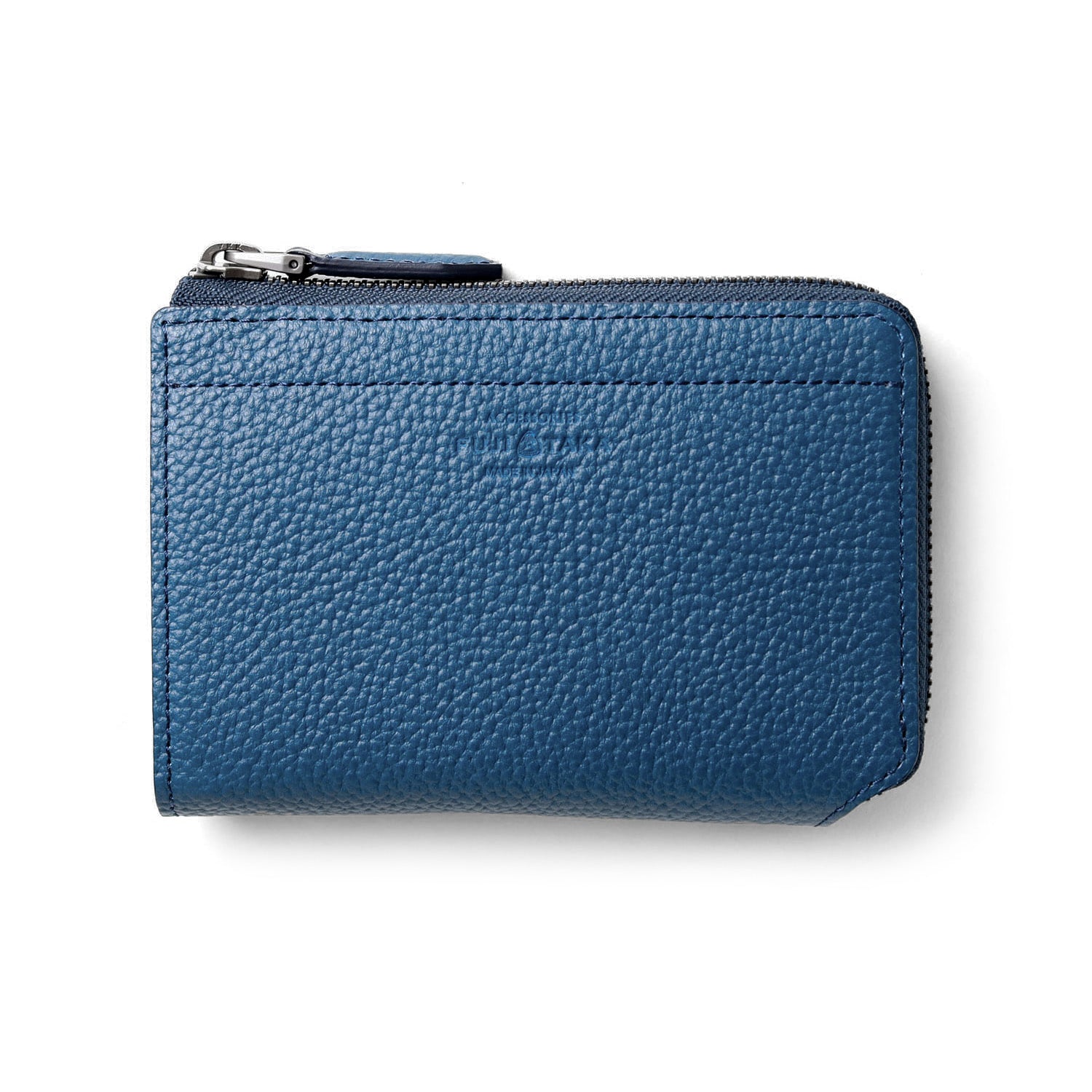 FUJITAKA|Extra Soft L型拉鍊中長皮夾(藍)