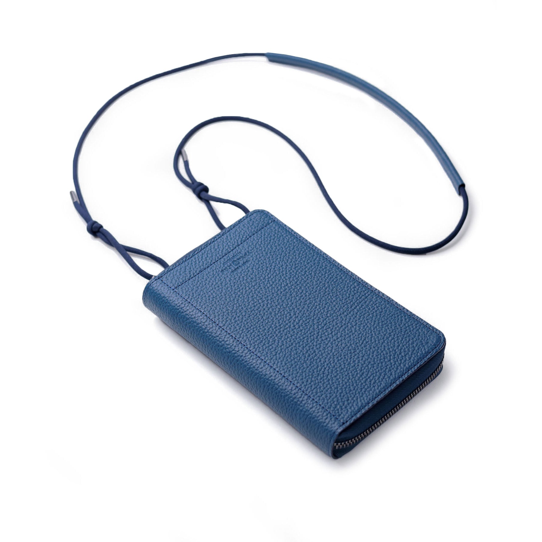 FUJITAKA|Extra Soft 皮革手機背袋 (深藍)