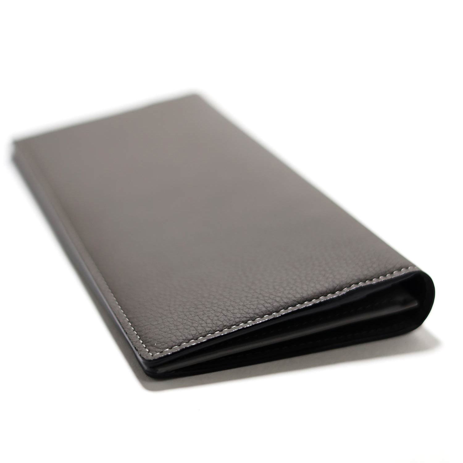 FUJITAKA|Bubble Light 柔軟皮革長皮夾 (灰)