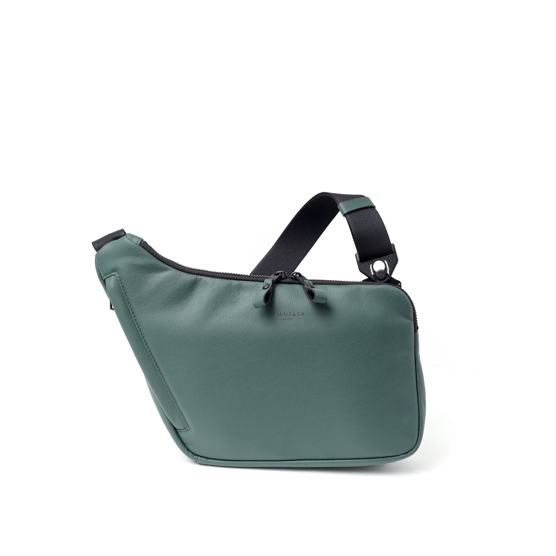 FUJITAKA|Locus 皮革不規則肩背包 (深綠)