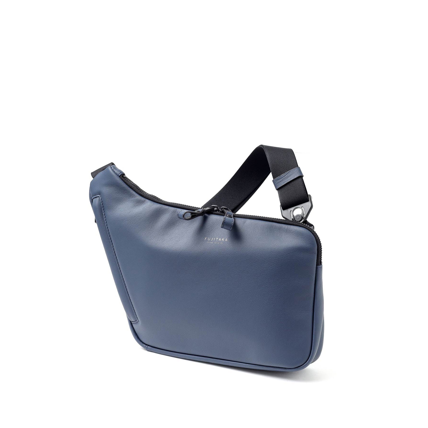 FUJITAKA|Locus 皮革不規則肩背包 (深藍)