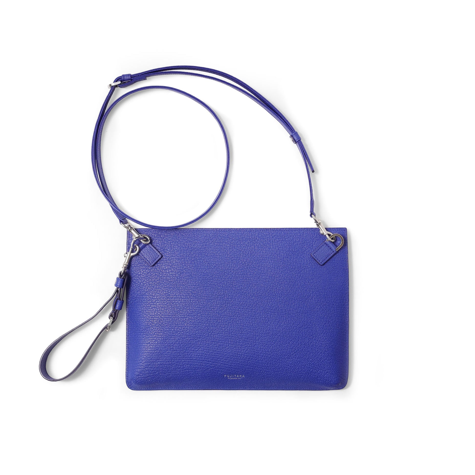 FUJITAKA|Chevre 山羊皮革手拿/單肩兩用包 (藍)