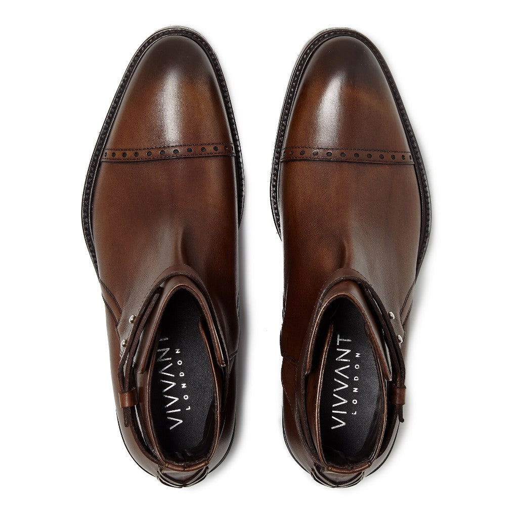 VIVVANT|Alexis 深棕色手工刷色齋浦爾短靴