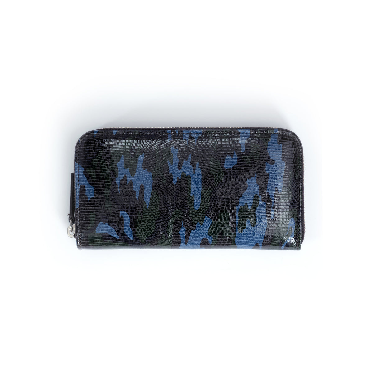 BIAGINI|Camouflage 皮革拉鍊長夾 (迷彩藍)