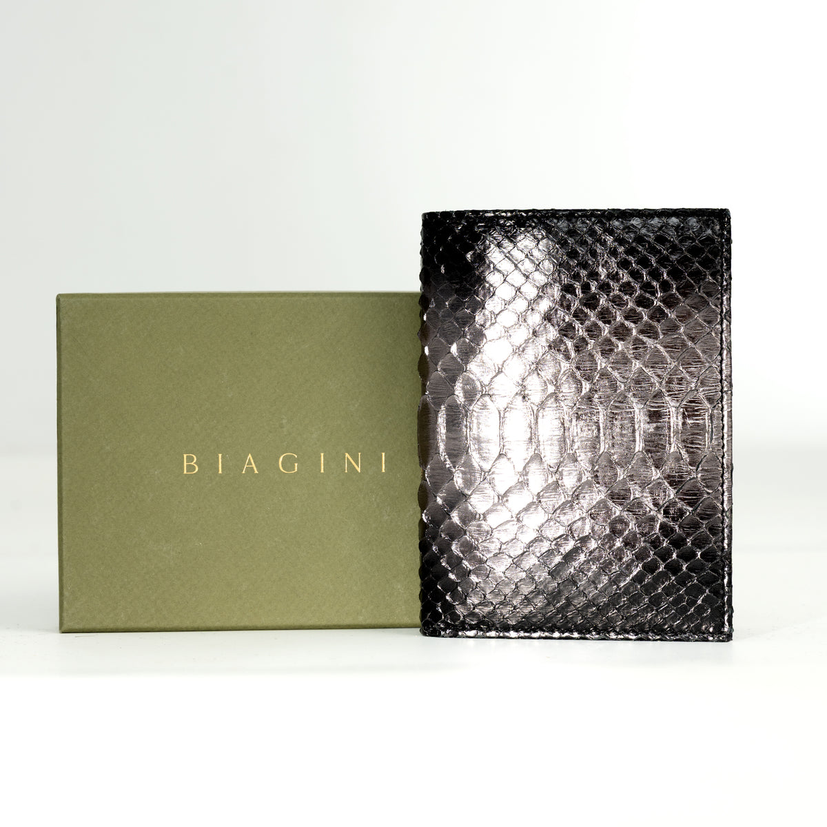BIAGINI|Notte 對折直立皮夾 (銀月灰)