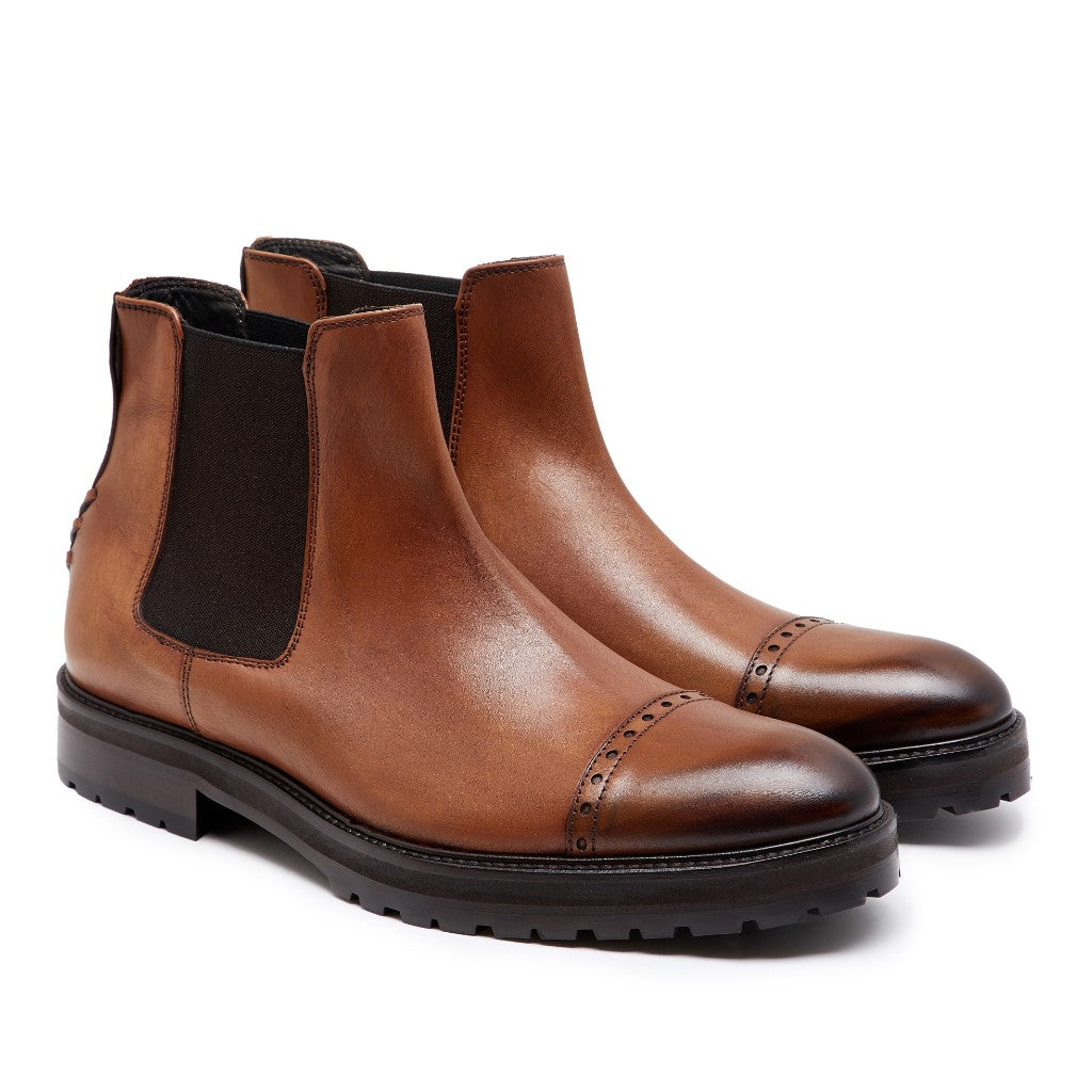 VIVVANT|Brion 棕色手工刷色雀爾西短靴