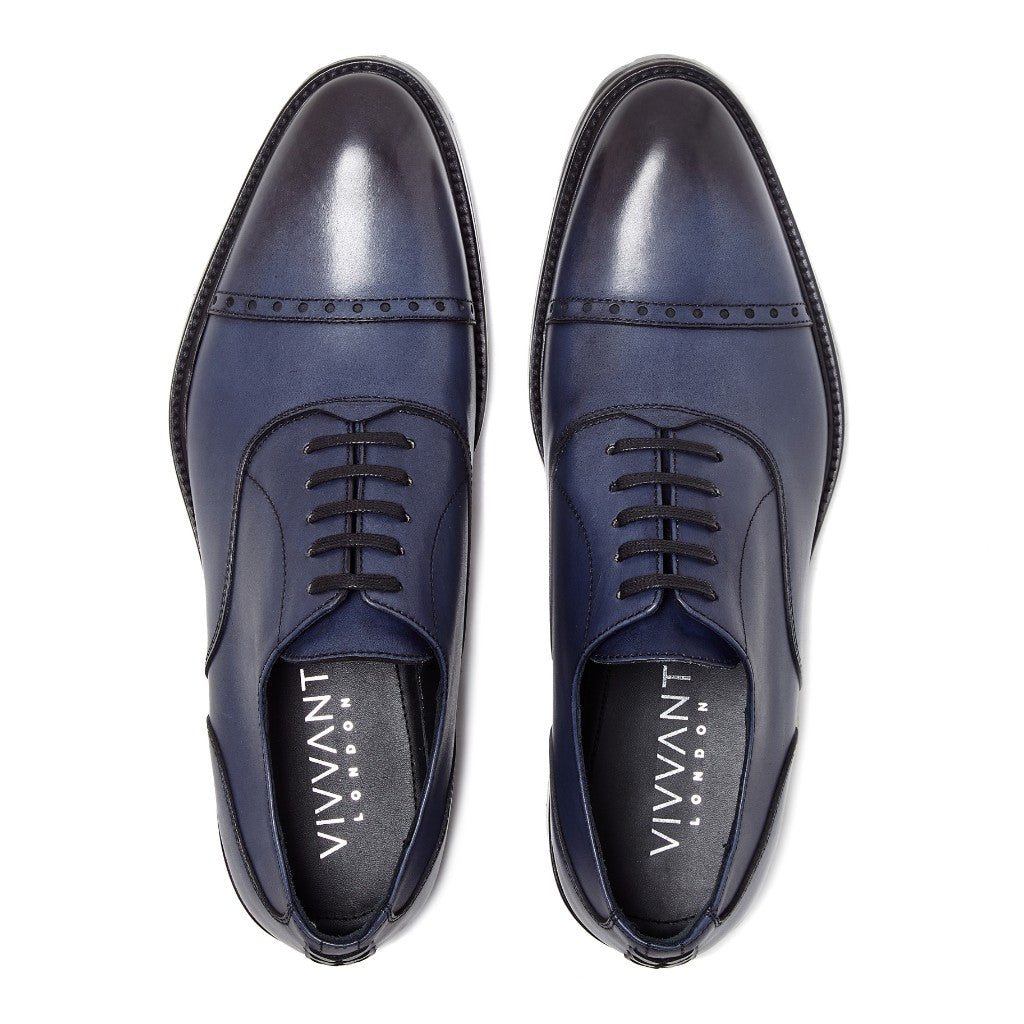 VIVVANT|Oliver深藍手工刷色牛津鞋