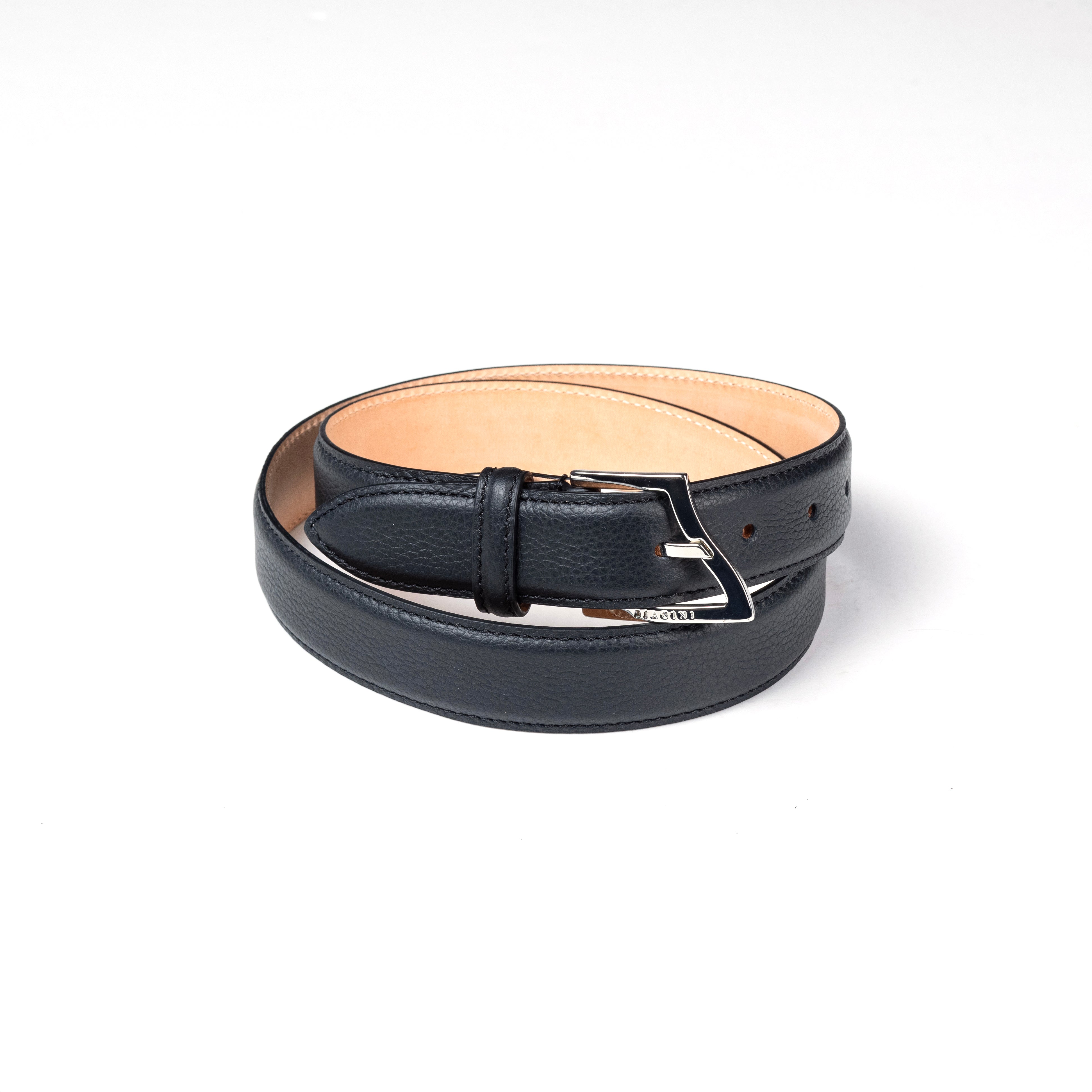 BIAGINI|經典波浪金屬釦皮帶 (黑)