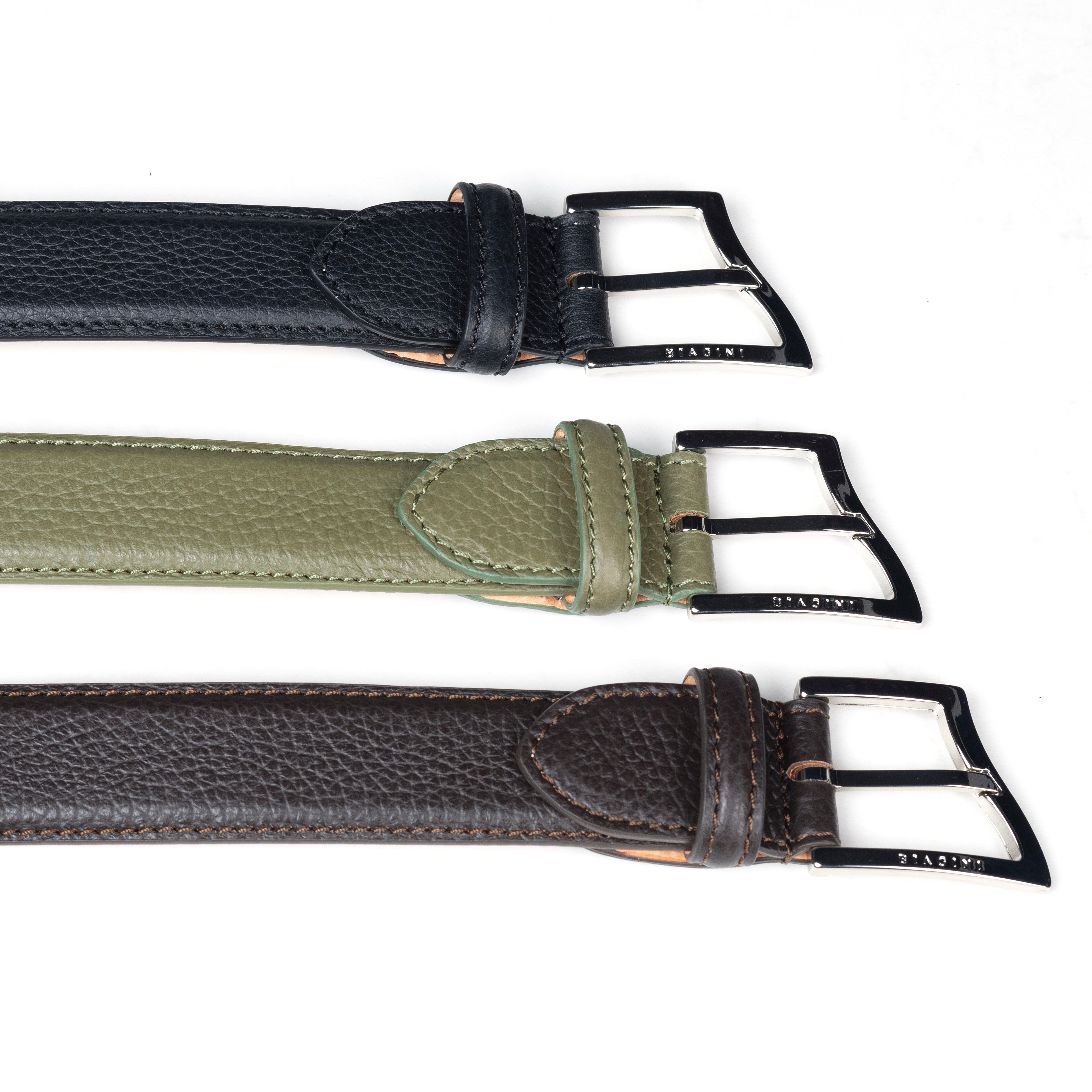 BIAGINI|經典波浪金屬釦皮帶 (綠)