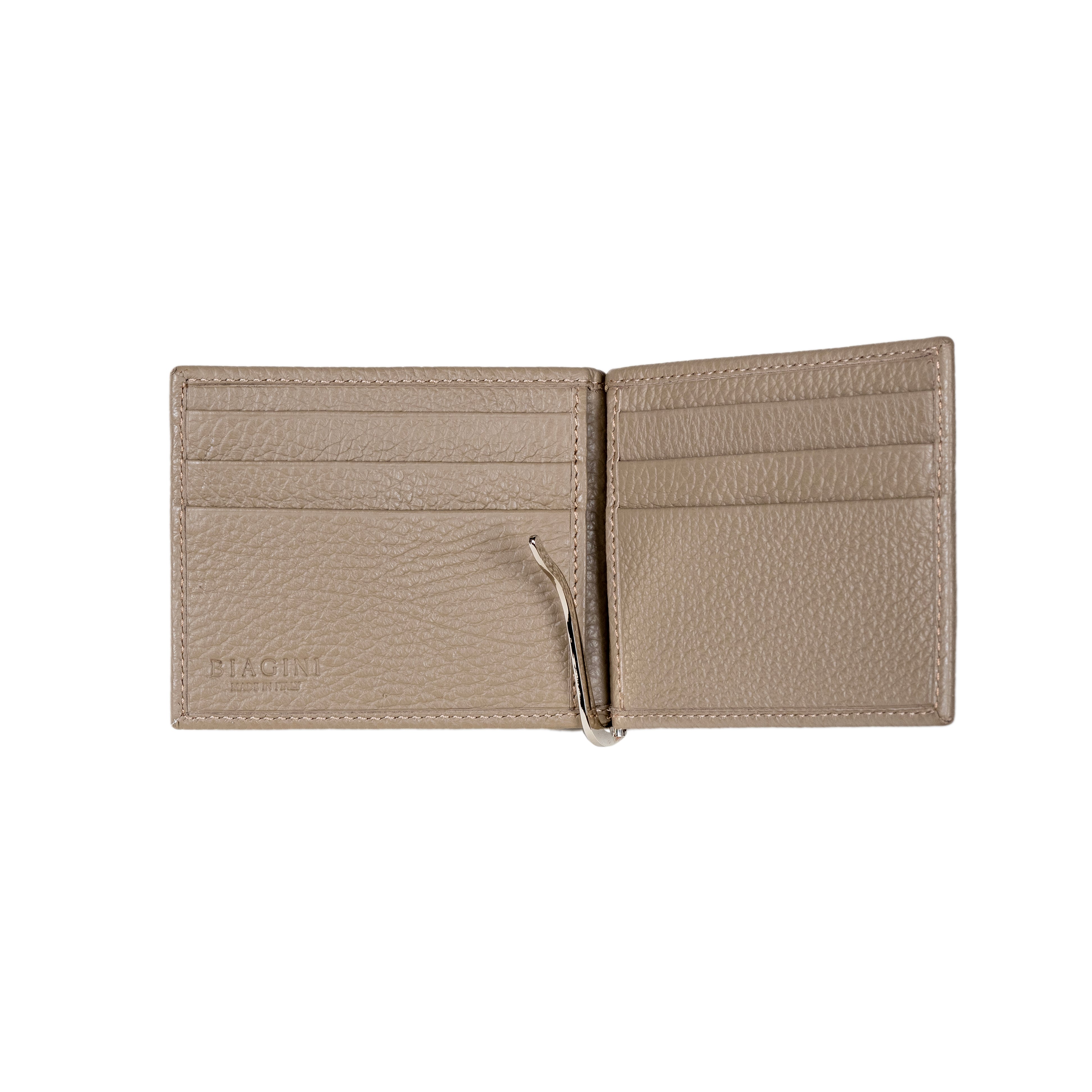 BIAGINI|經典皮革鈔票皮夾 (卡其)