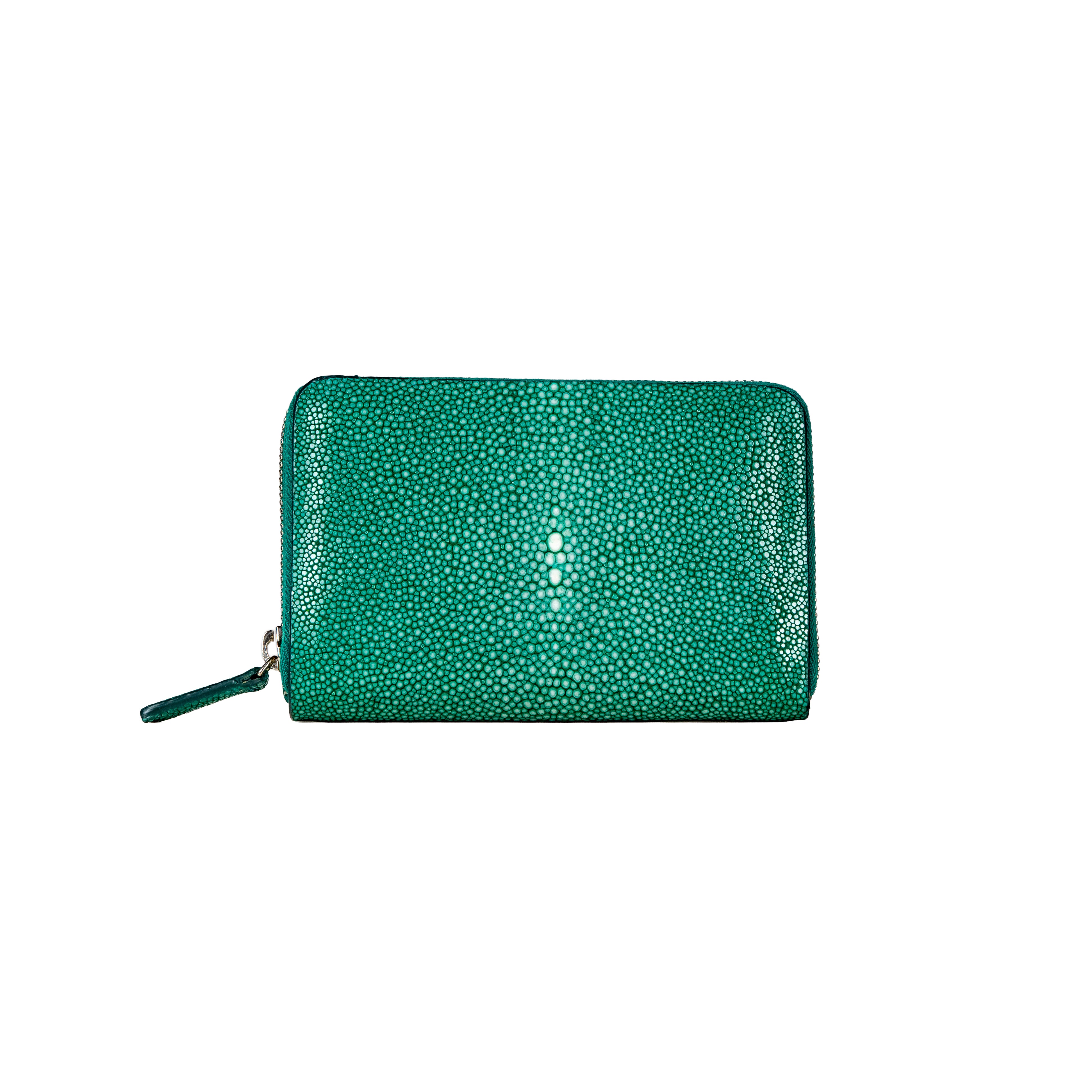 BIAGINI|Oceano 皮革拉鍊中長夾 (祖母綠)