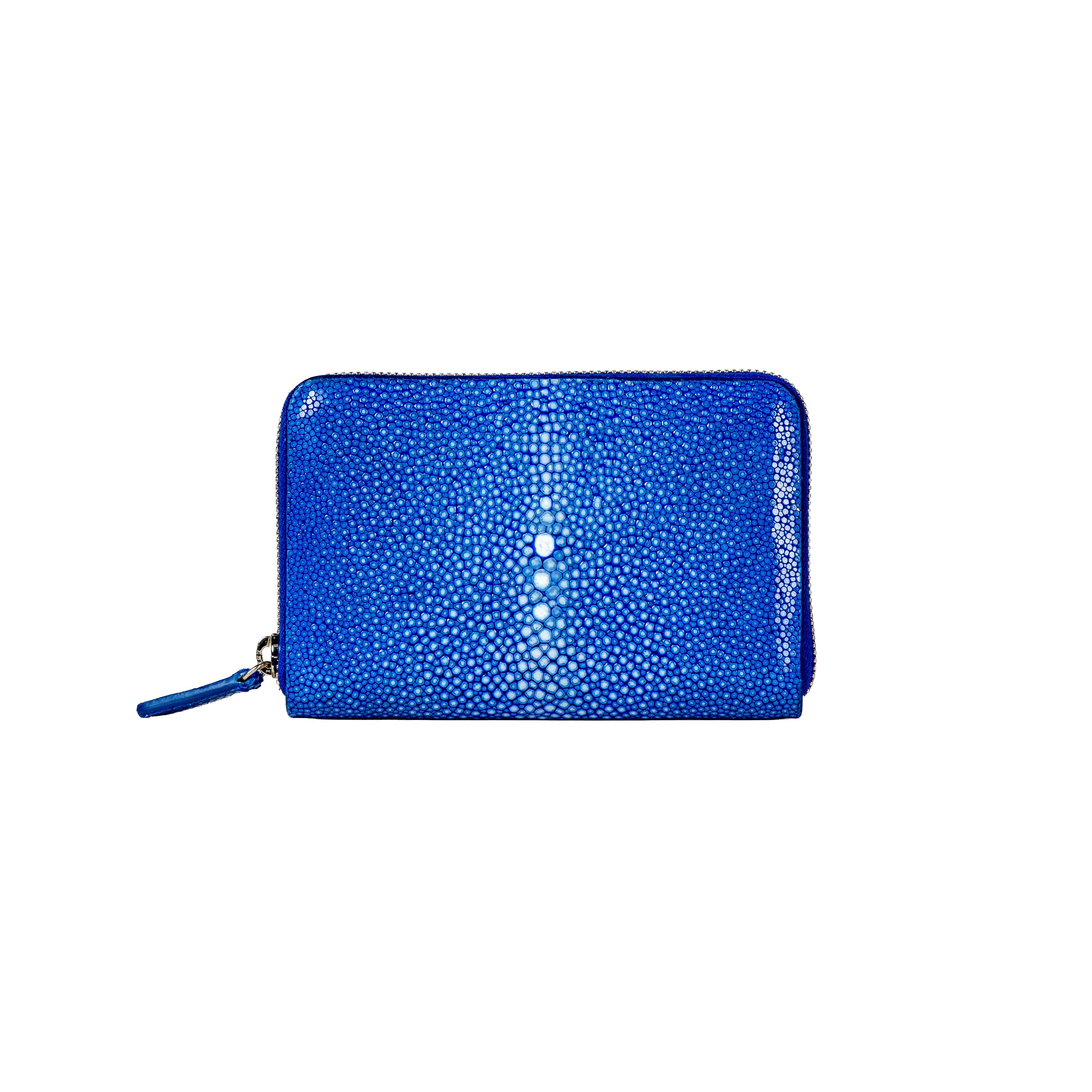 BIAGINI|Oceano 皮革拉鍊中長夾 (寶藍)