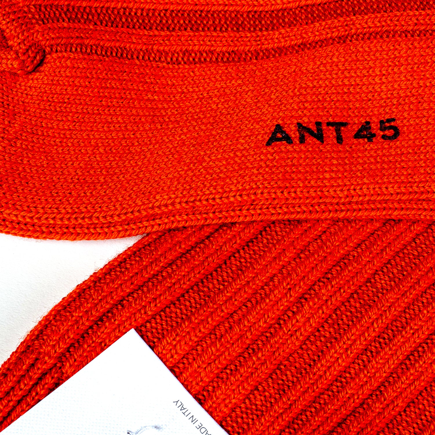 ANT45|Cashwool 羊毛中筒襪 (血橙)