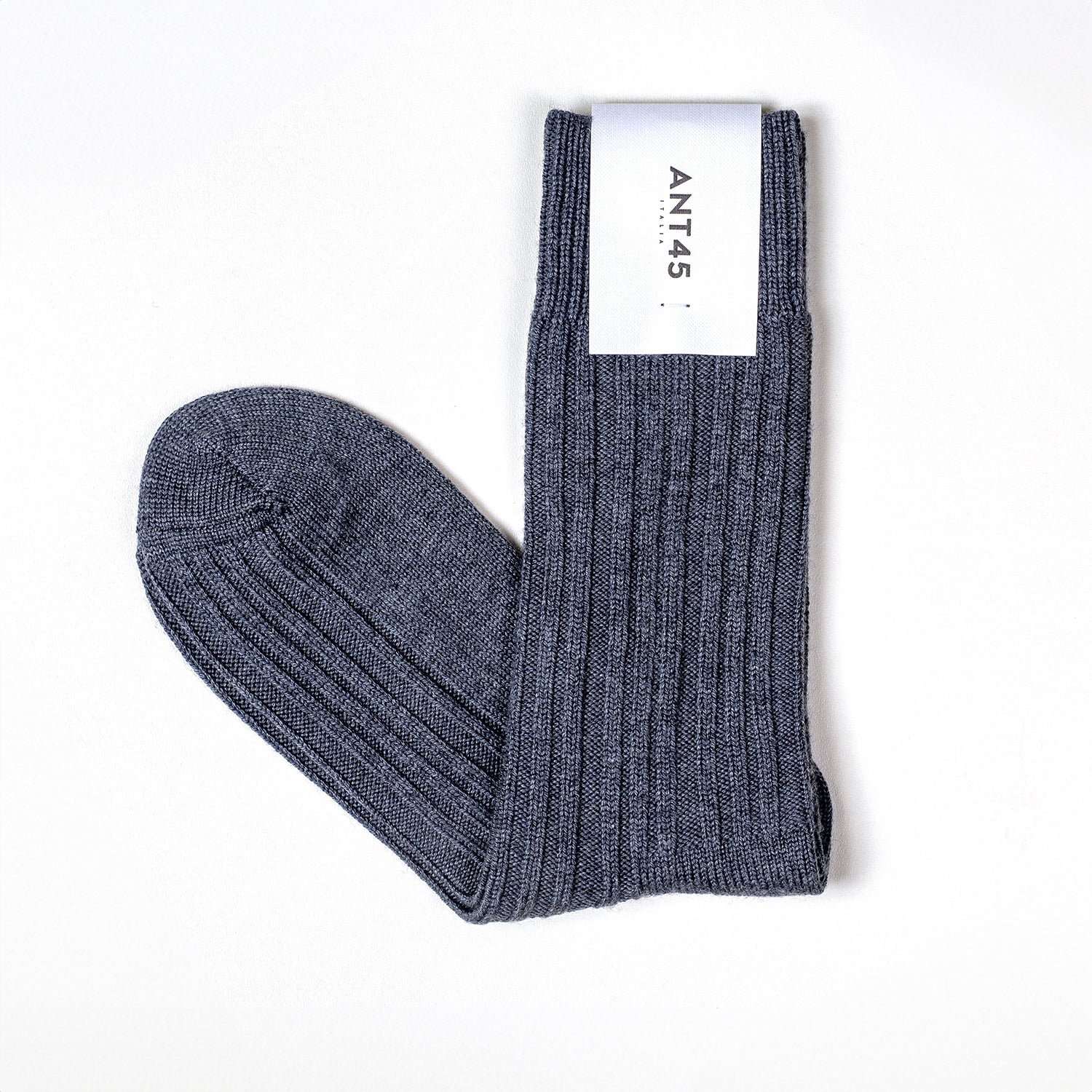 ANT45|Cashwool 羊毛中筒襪 (灰)