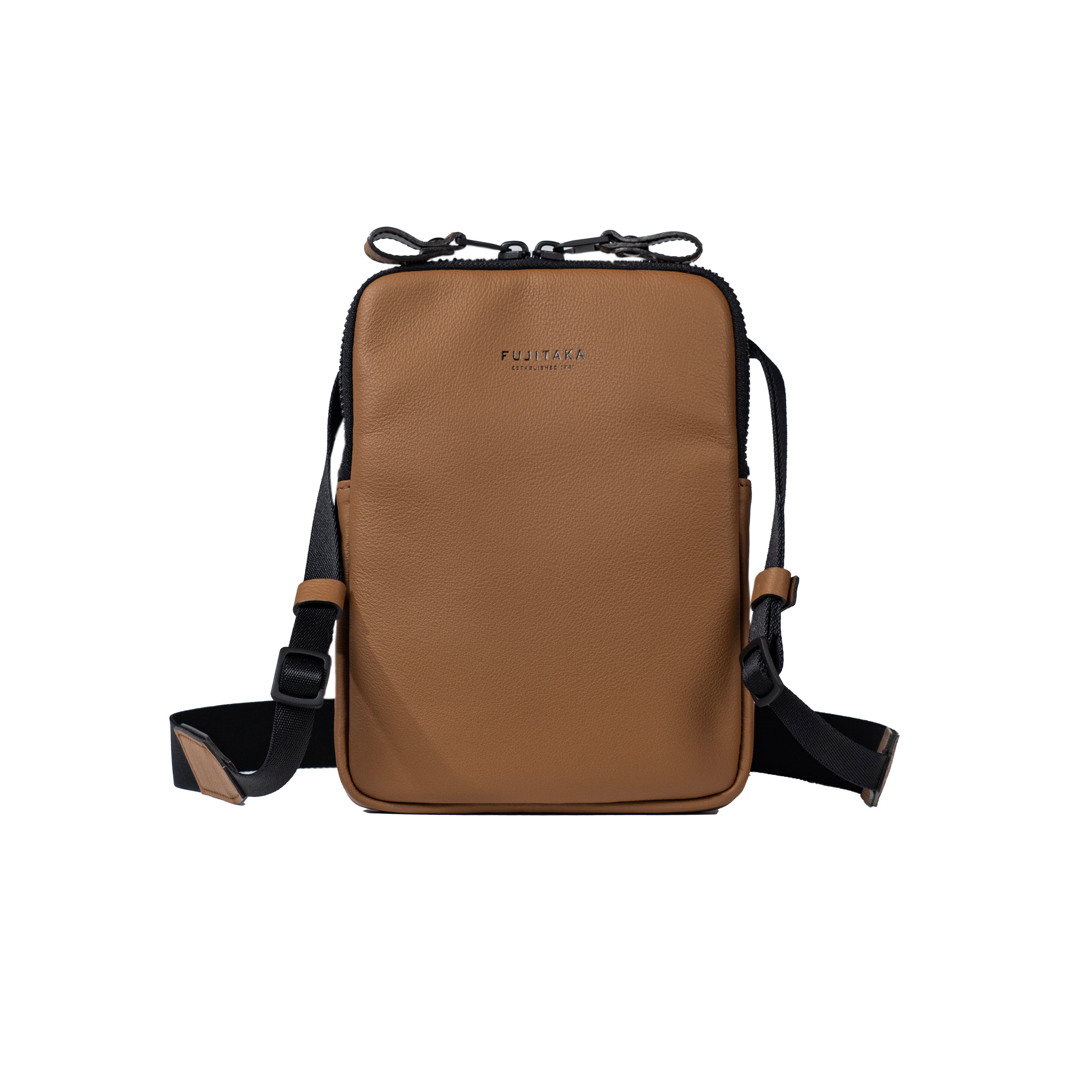 FUJITAKA|Locus 迷你皮革肩背包 (咖啡)