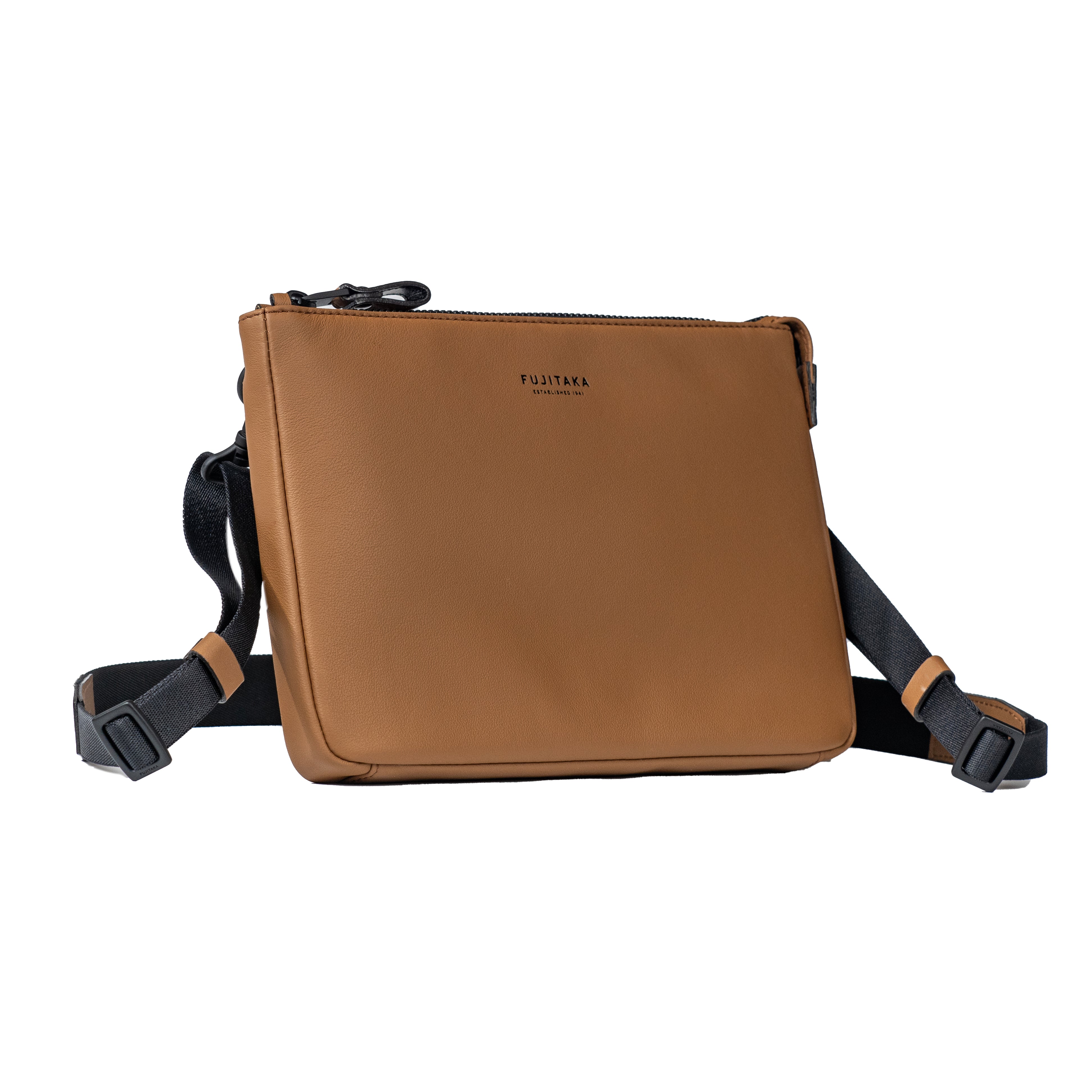 FUJITAKA|Locus 小皮革肩背包 (咖啡)
