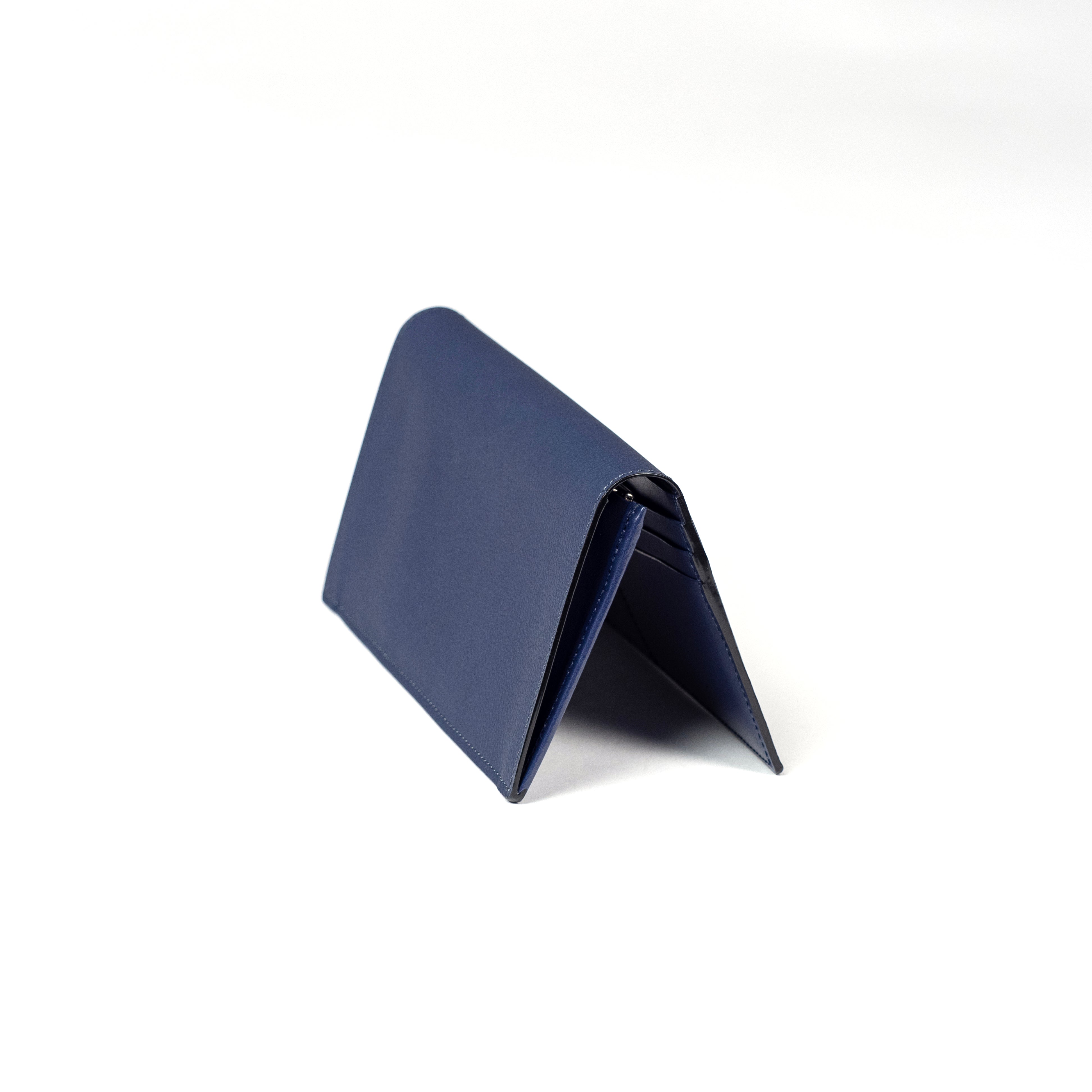 FUJITAKA|Bubble Light 柔軟皮革長皮夾 (深藍)