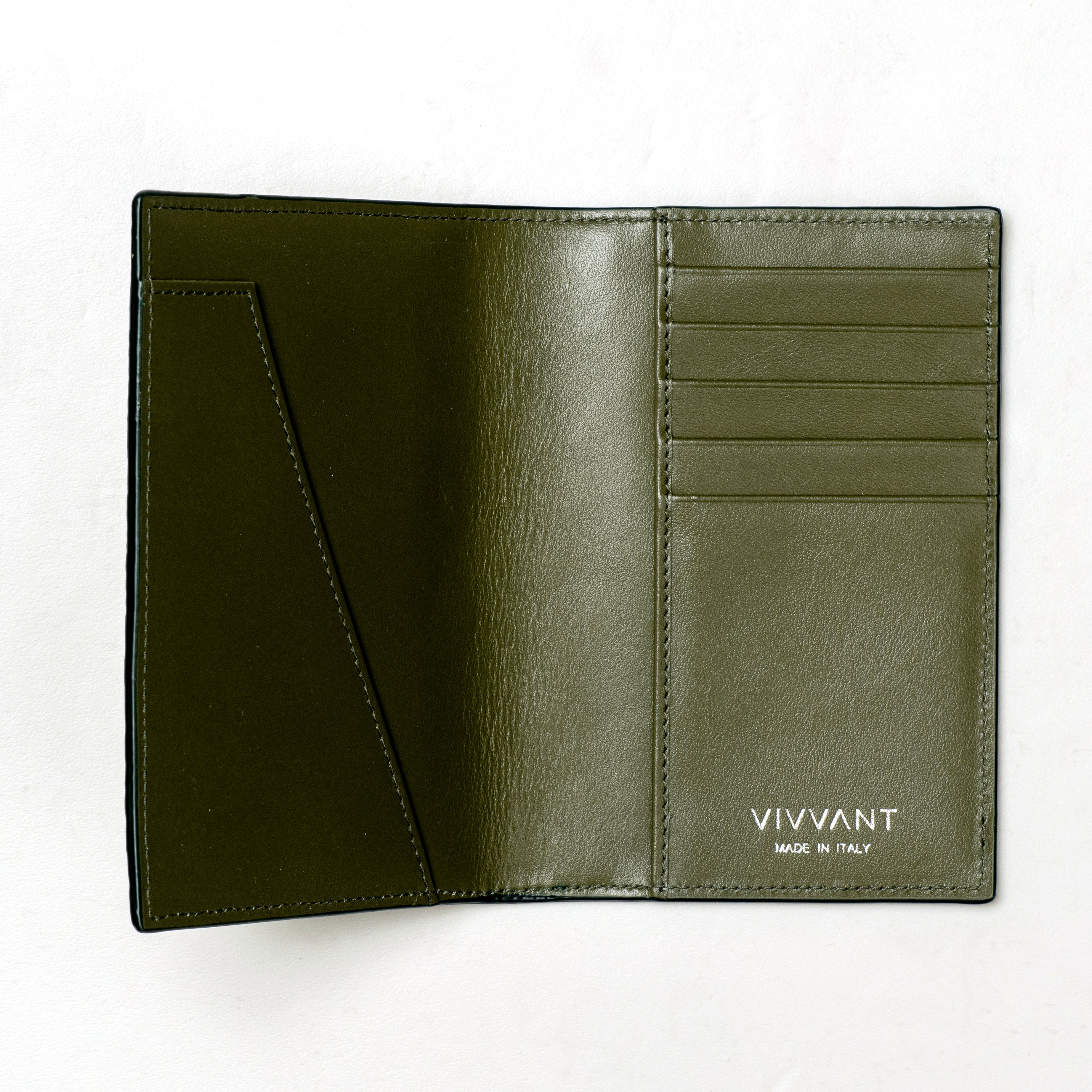 VIVVANT|經典皮革護照套 (軍綠)