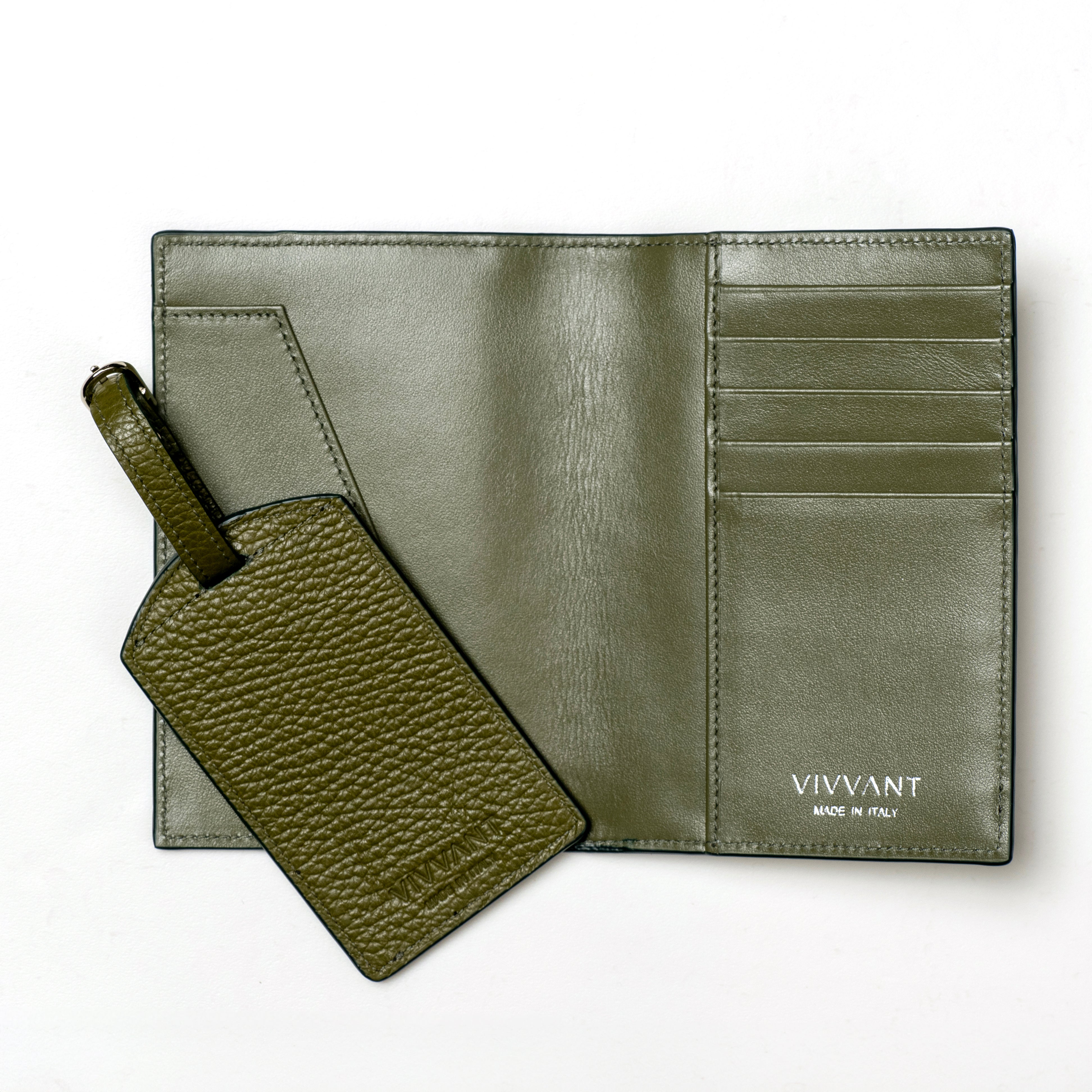 VIVVANT|經典皮革護照套 (軍綠)