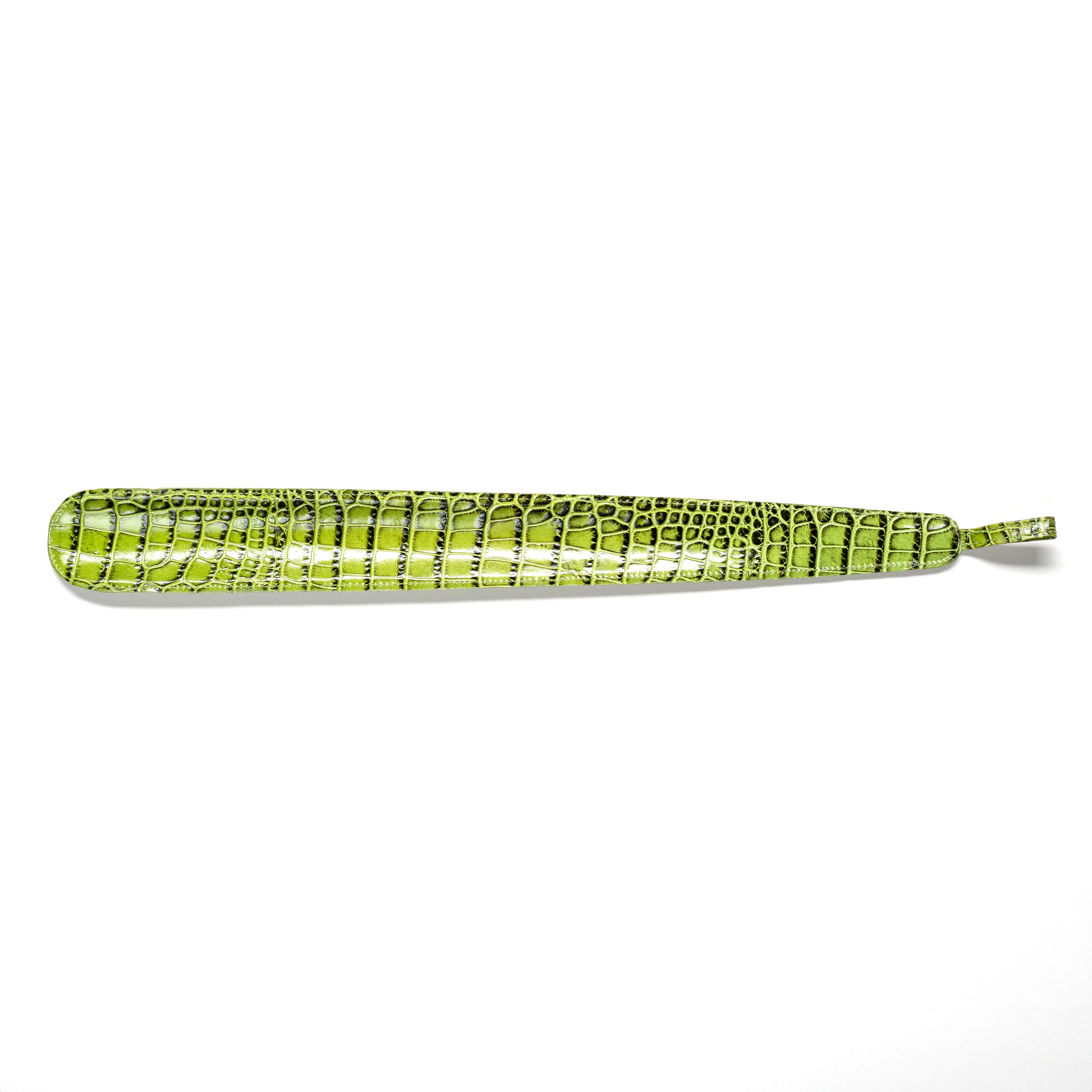 Utile4|鱷魚壓紋皮革長鞋把 (草綠)