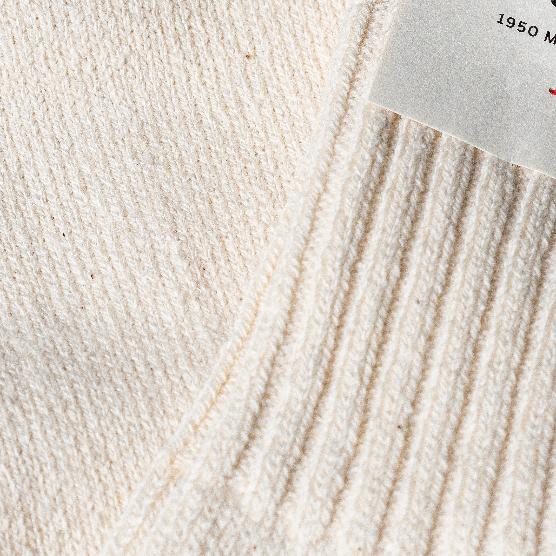 NISHIGUCHI KUTSUSHITA|蠶絲與綿混紡中筒襪 (米白/淺藍)