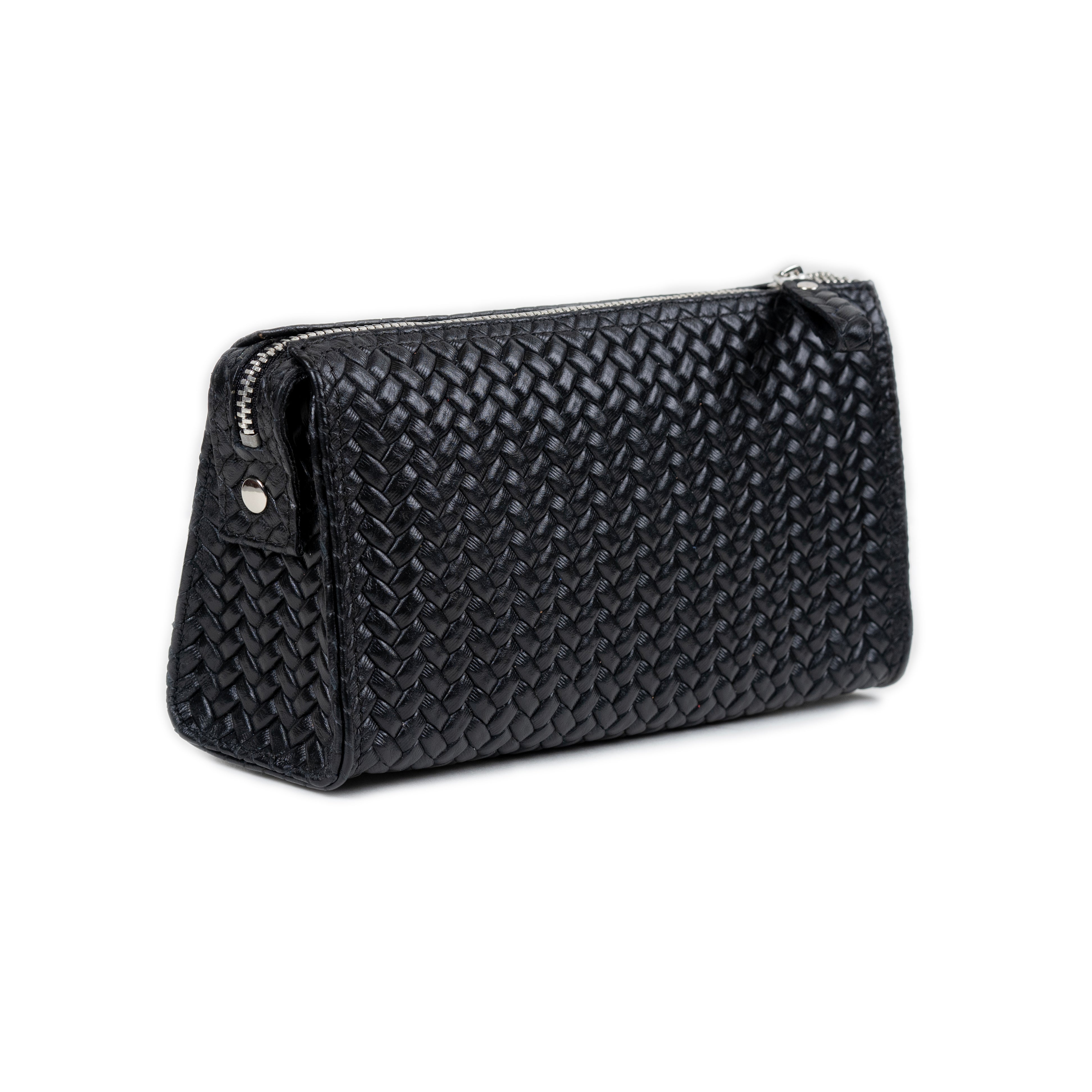 Hammann|黑色編織壓紋皮革盥洗包