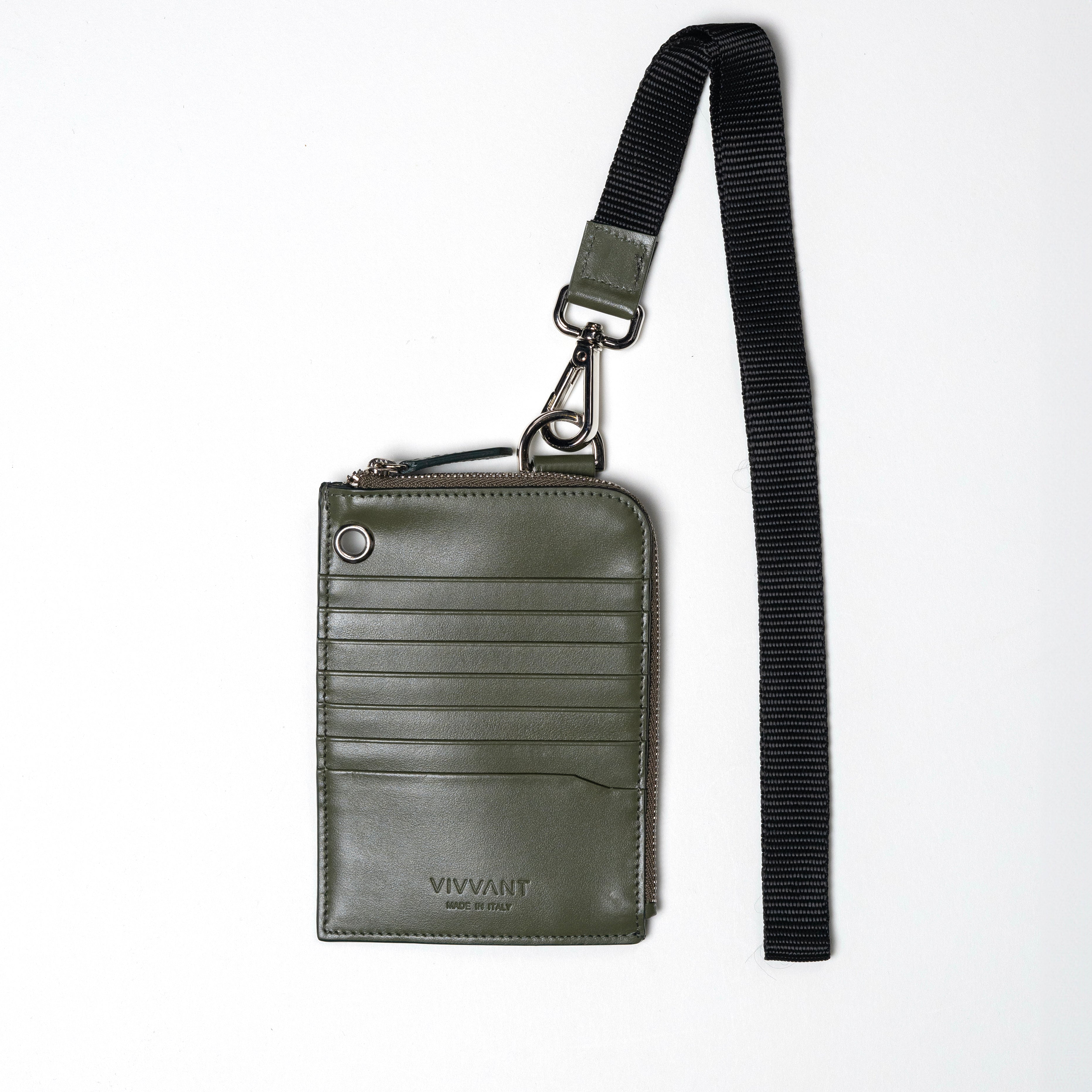 VIVVANT|皮革肩揹式卡夾 (軍綠)