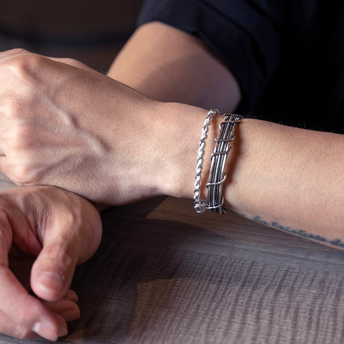 SING A SONG|一弦一念 金屬手鐲 S (銀)