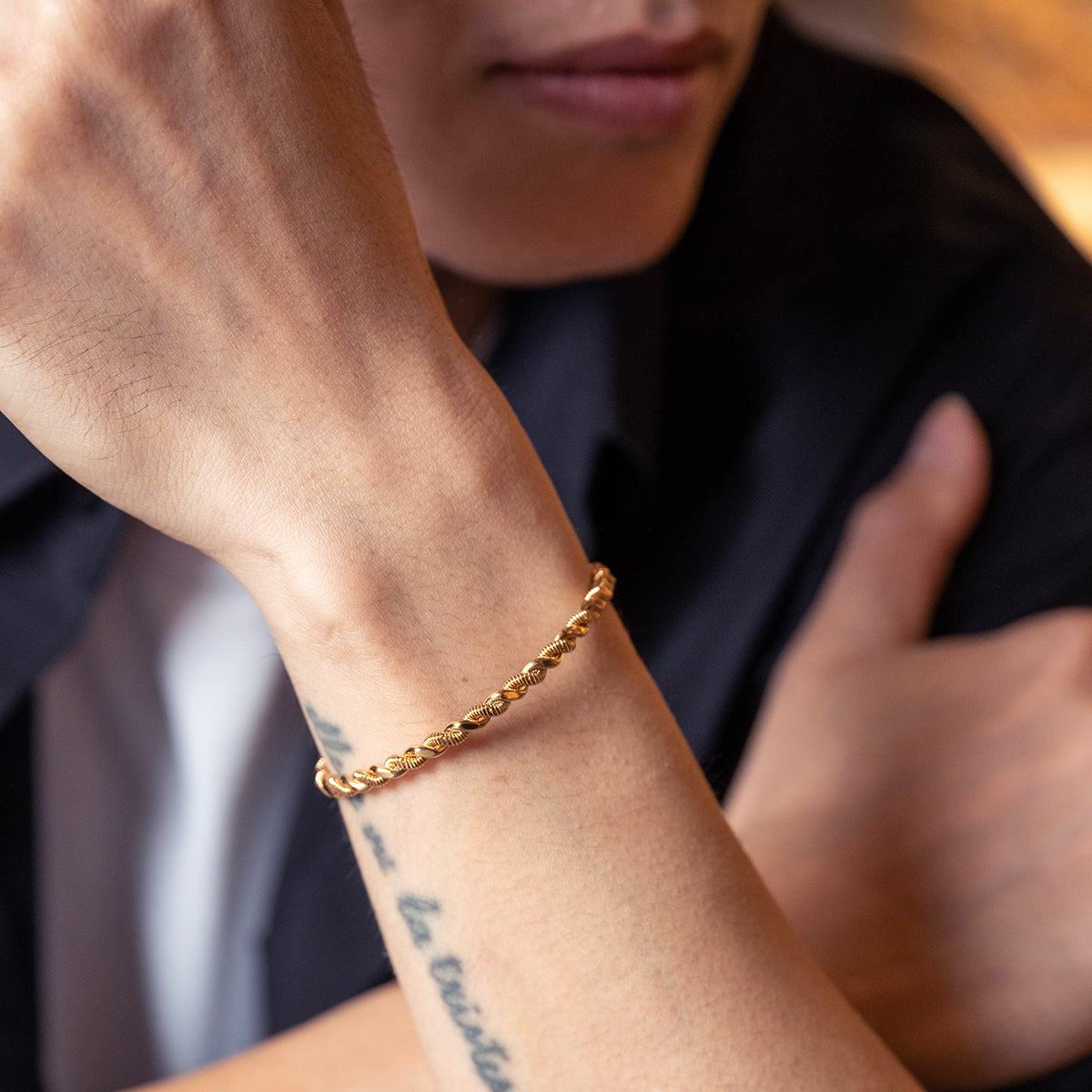 SING A SONG|一弦一念 金屬手鐲 S (金)