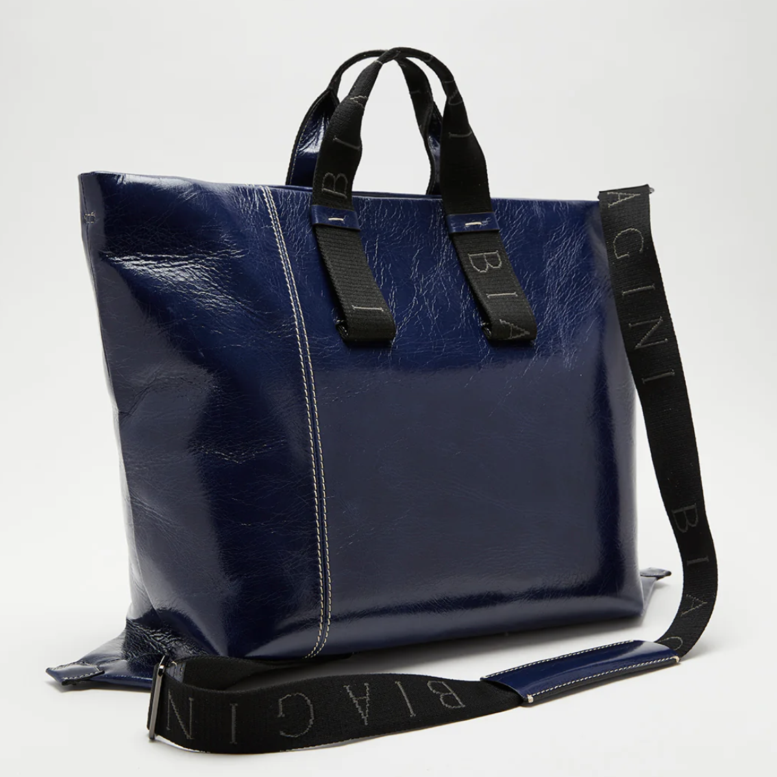 BIAGINI|自在隨行皮革購物包 (深藍)