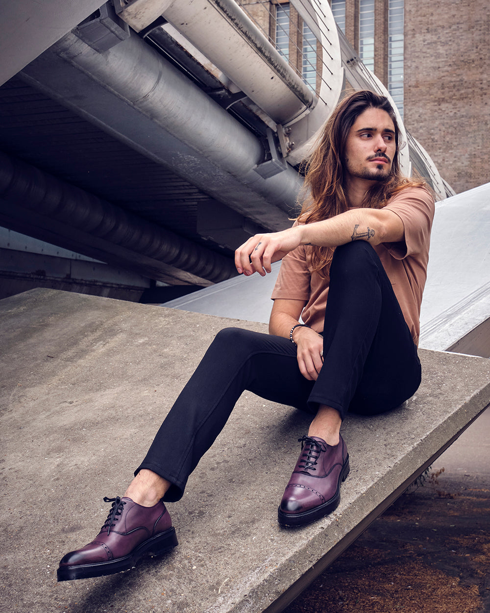 VIVVANT|Oliver紅酒色手工刷色牛津鞋