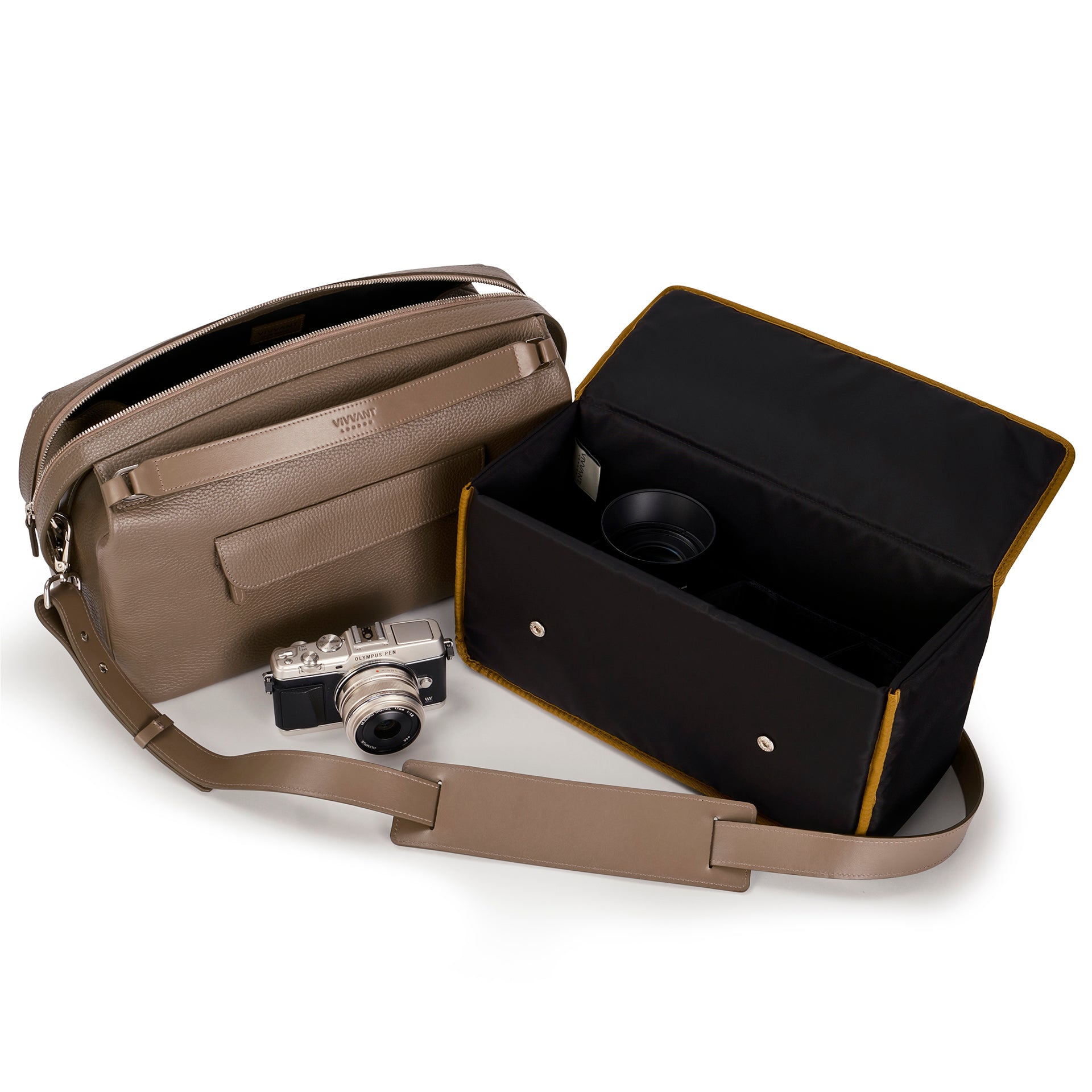 VIVVANT|Liberty 自由之風卡其棕皮革相機包