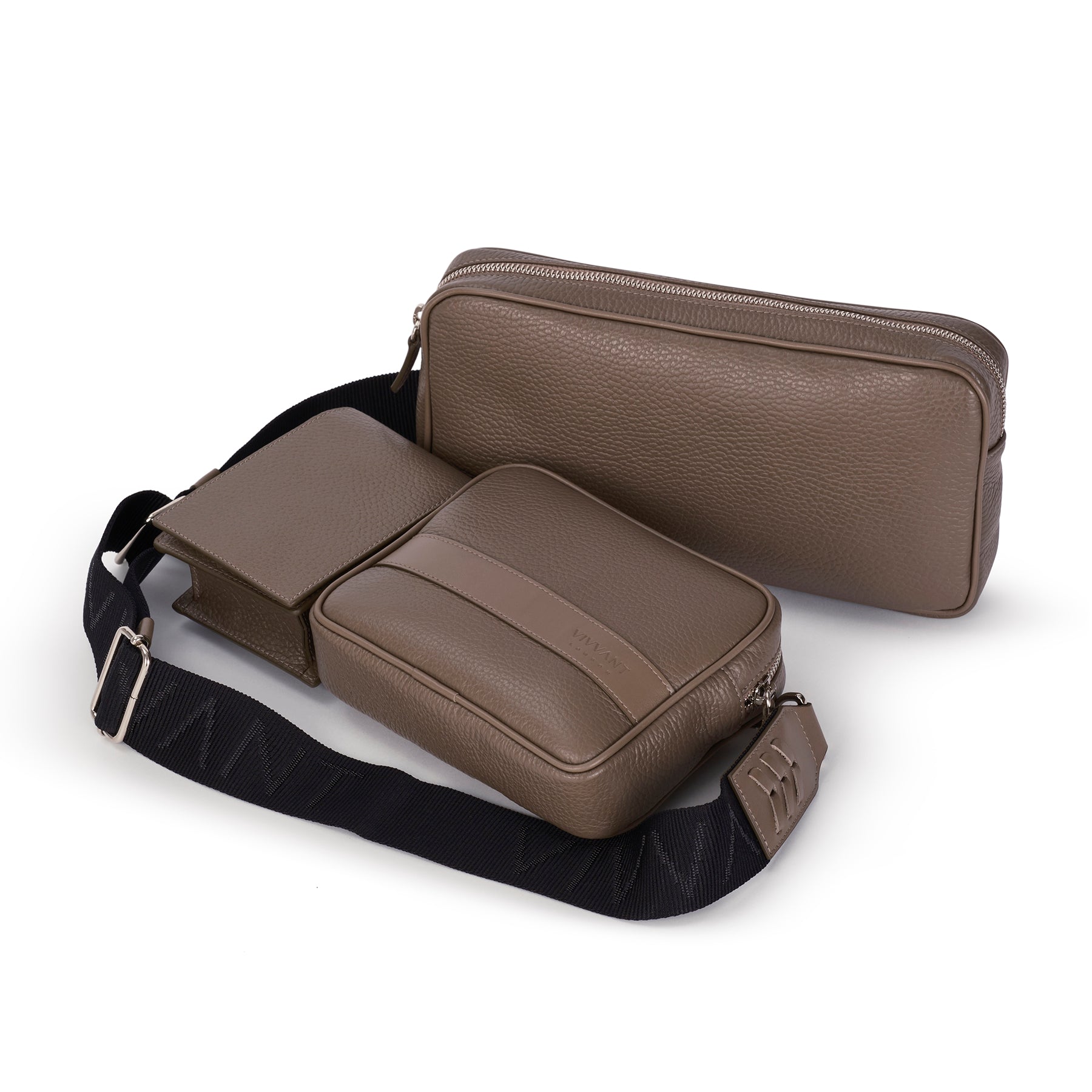 VIVVANT|Gemini 雙子星皮革子彈包 (卡其棕)