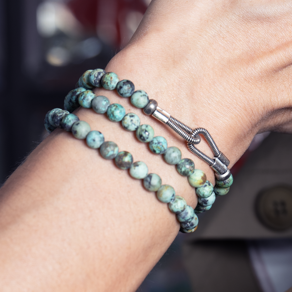 SING A SONG｜一弦一念 礦石手鍊 (三圈 / 霧面綠松石)