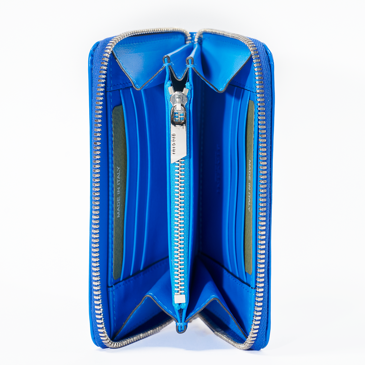 BIAGINI｜皮革拉鍊中長夾 (太空藍)