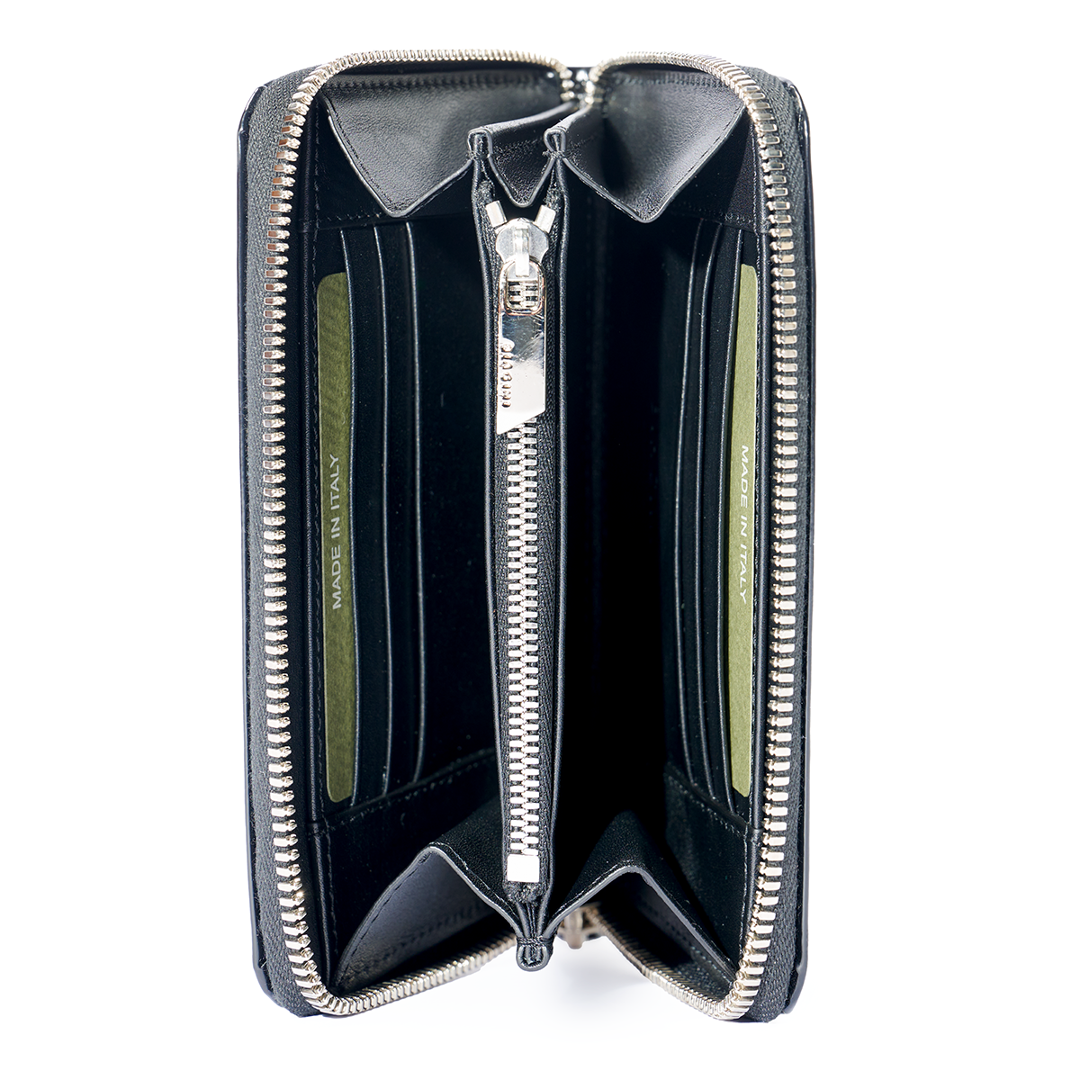 BIAGINI｜皮革拉鍊中長夾 (太空黑)