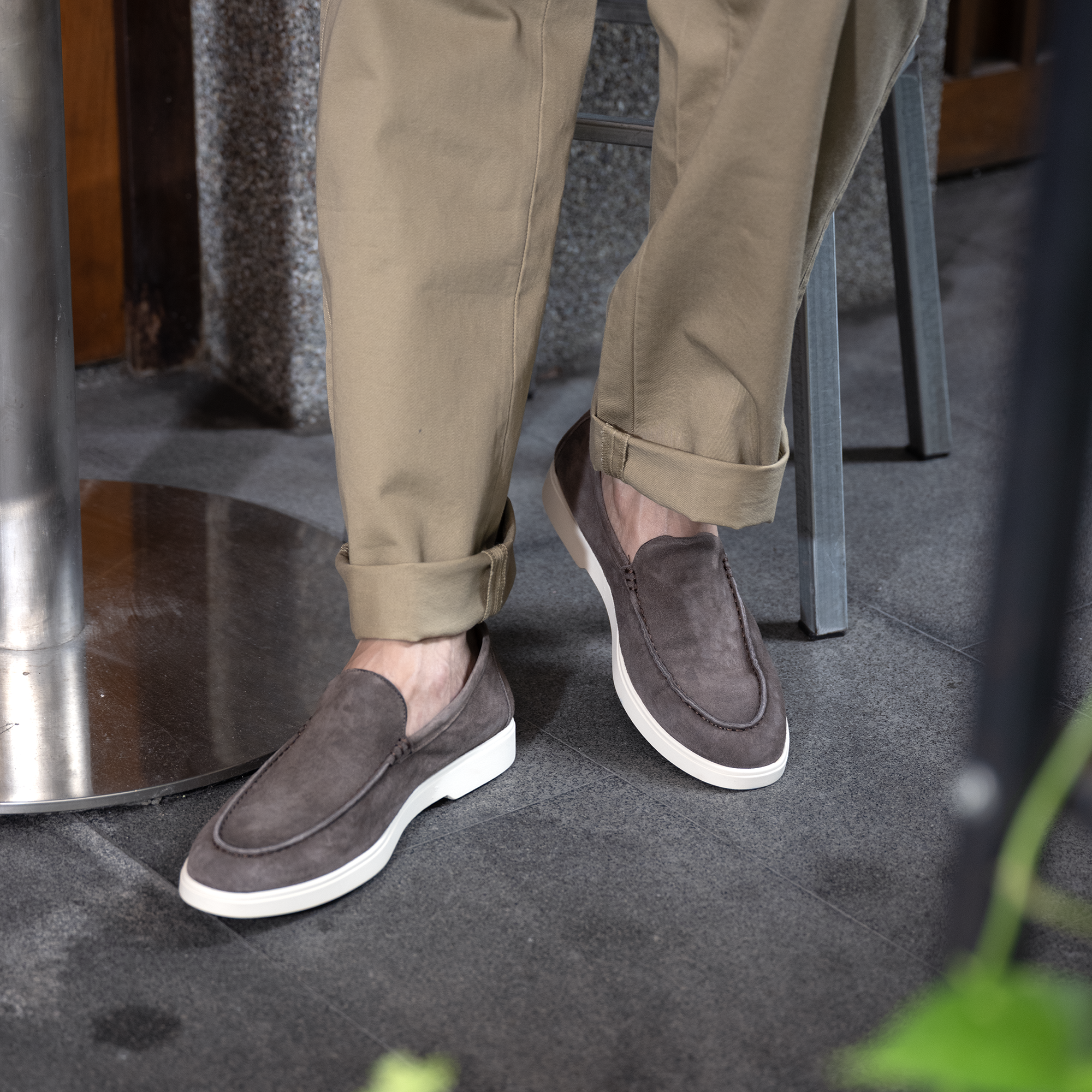 VIVVANT｜Strada 棕灰色麂皮樂福休閒鞋