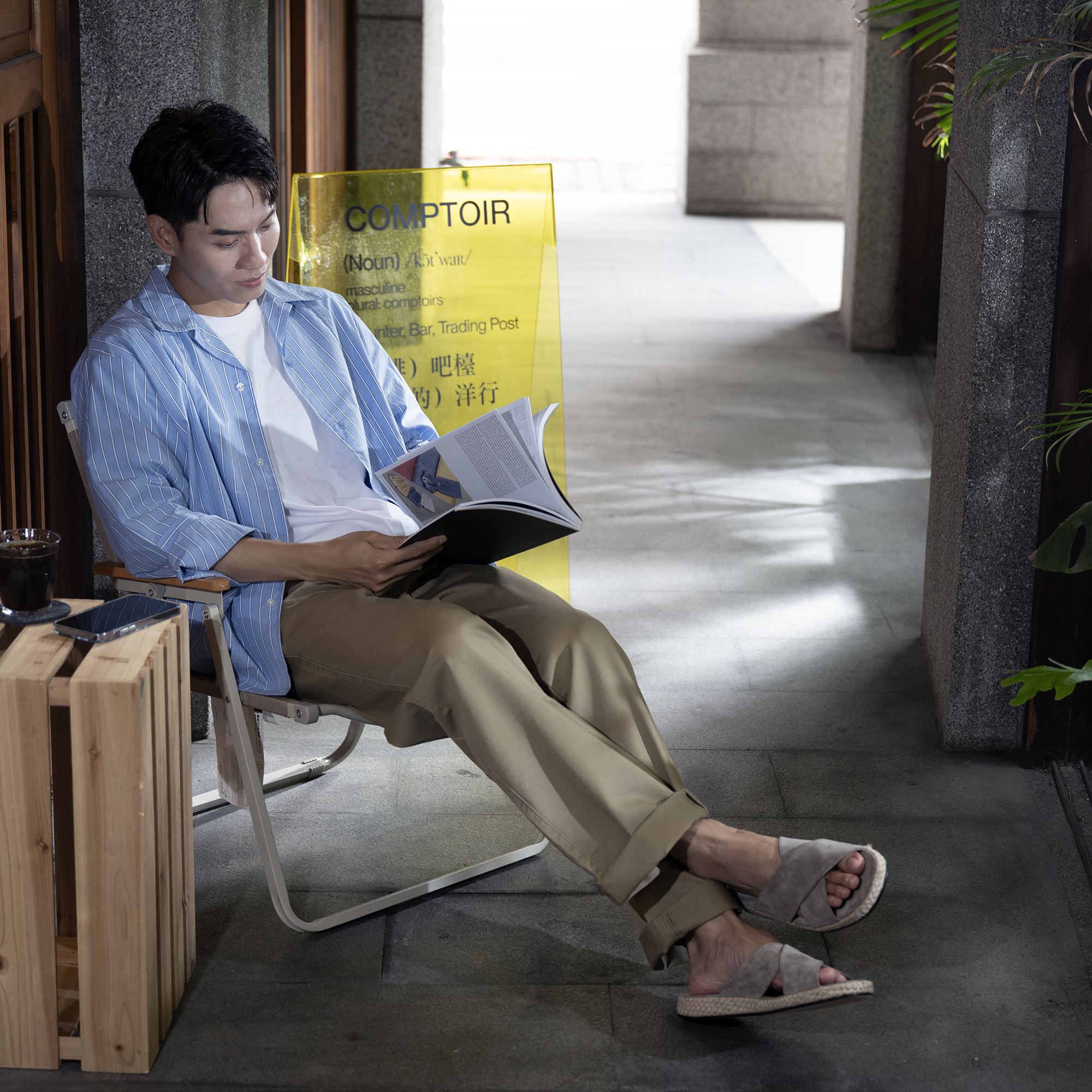 FARFALLA｜麂皮涼鞋 (棕灰)