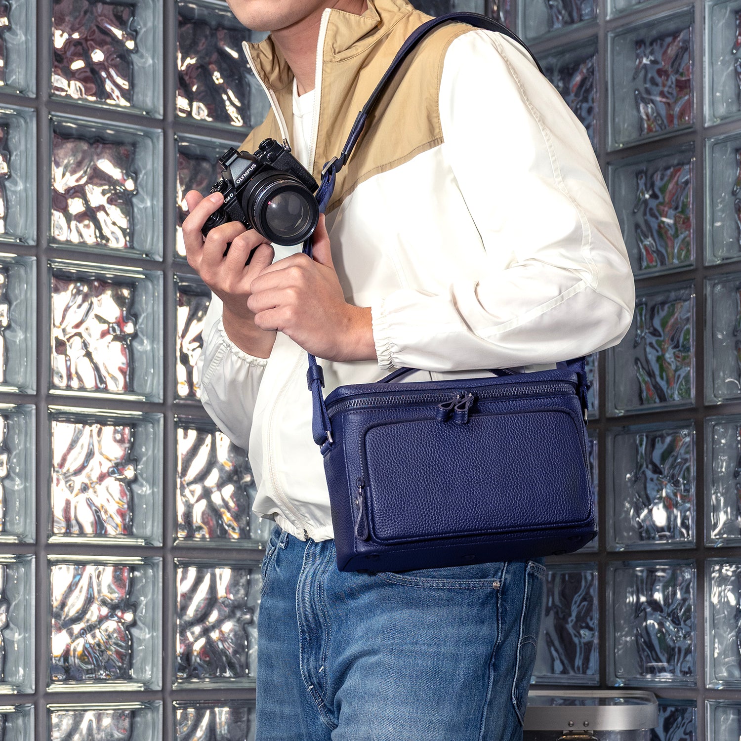 FUJITAKA｜瀨尾浩司 箱型相機包 (深藍)