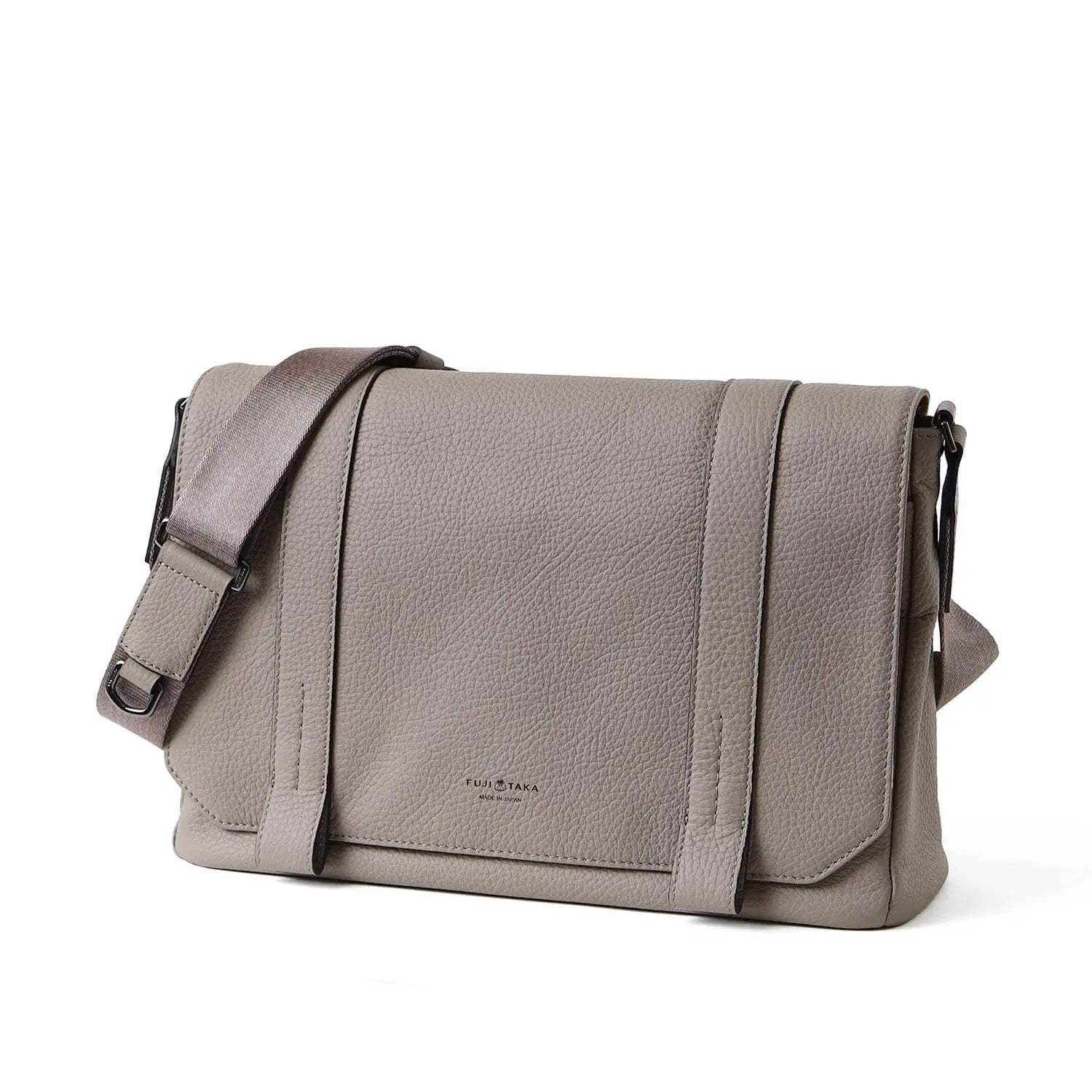 FUJITAKA｜Alta 皮革郵差包 (卡其棕)